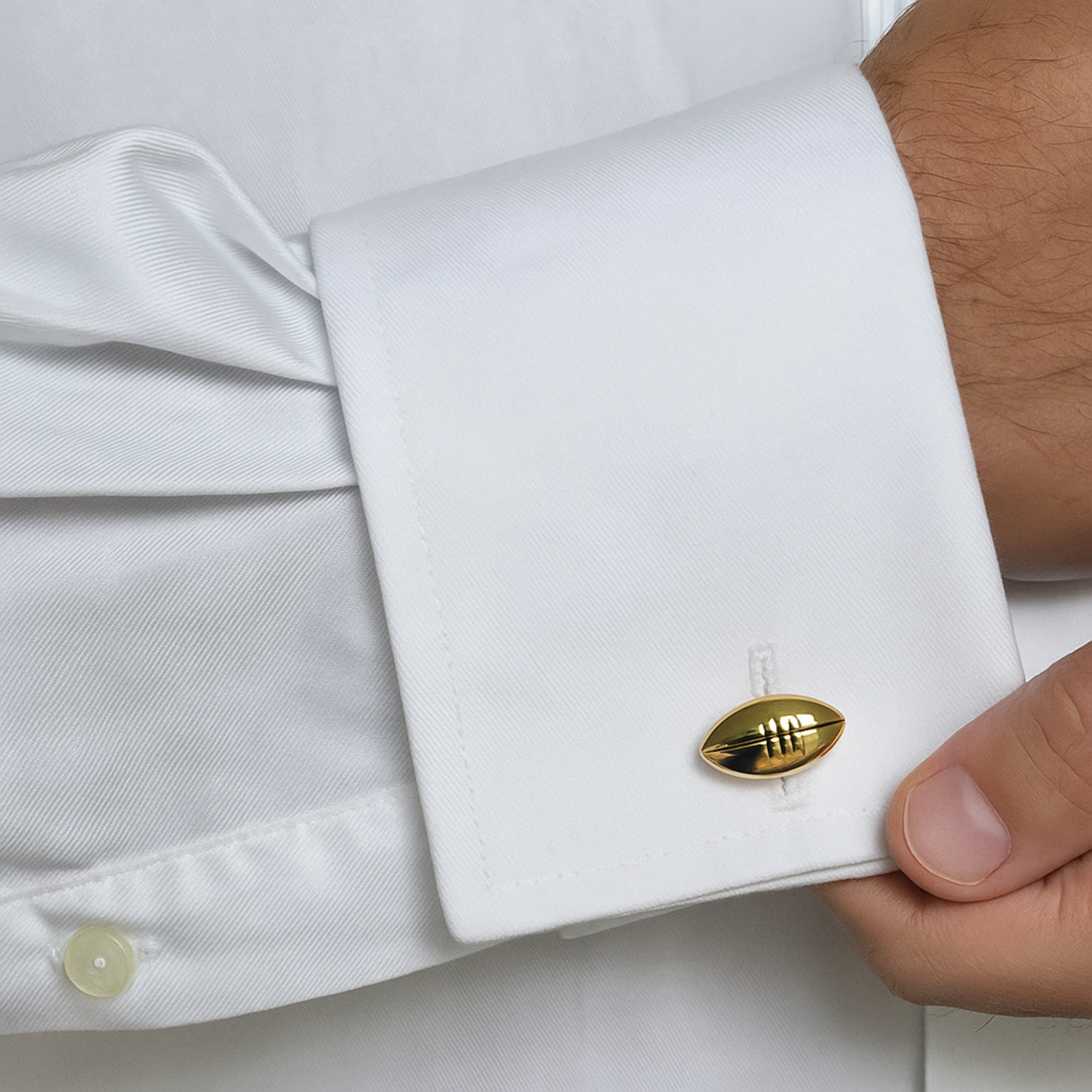 Golden Touchdown – Football Cufflinks