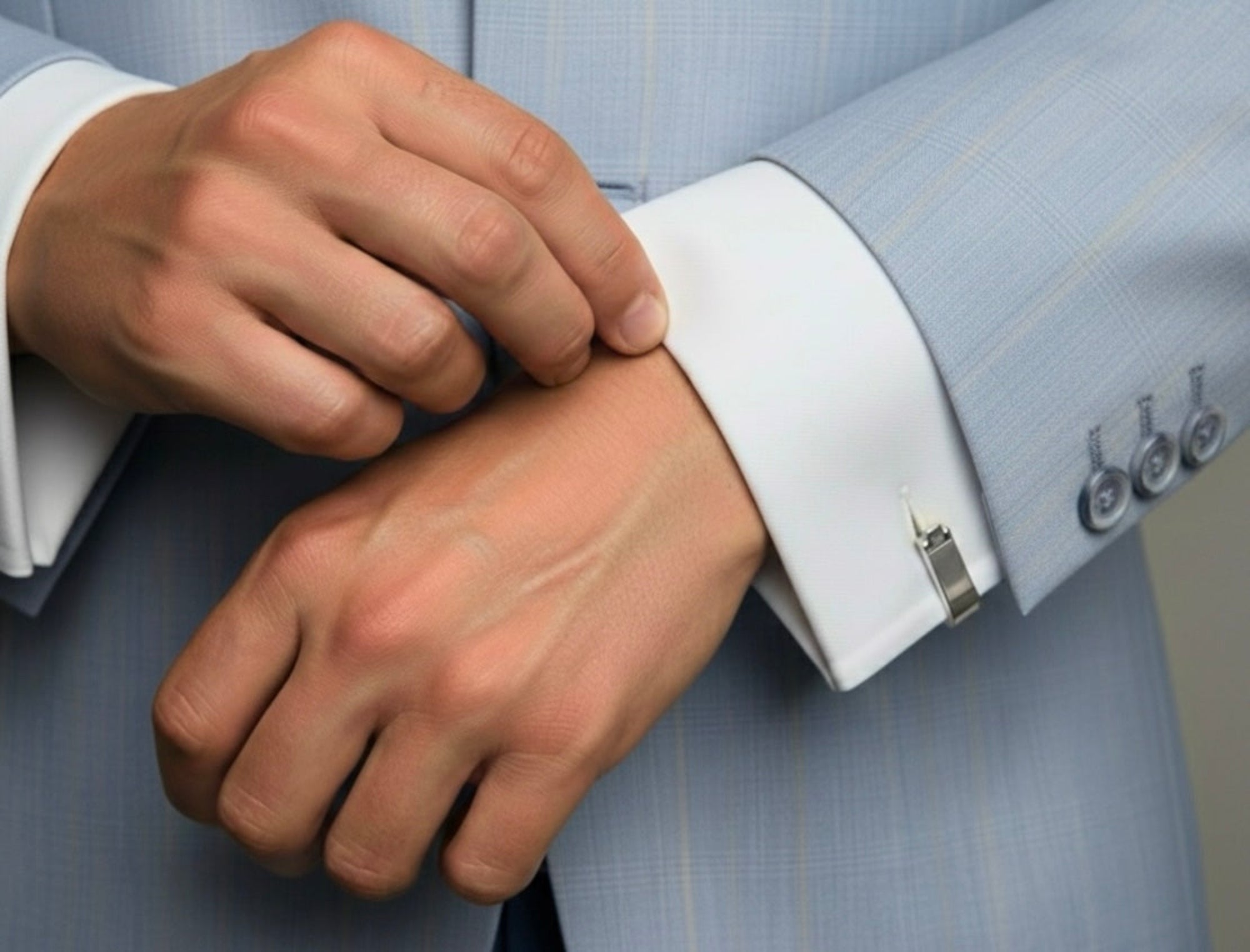 Arch-Frame Silver Cufflinks