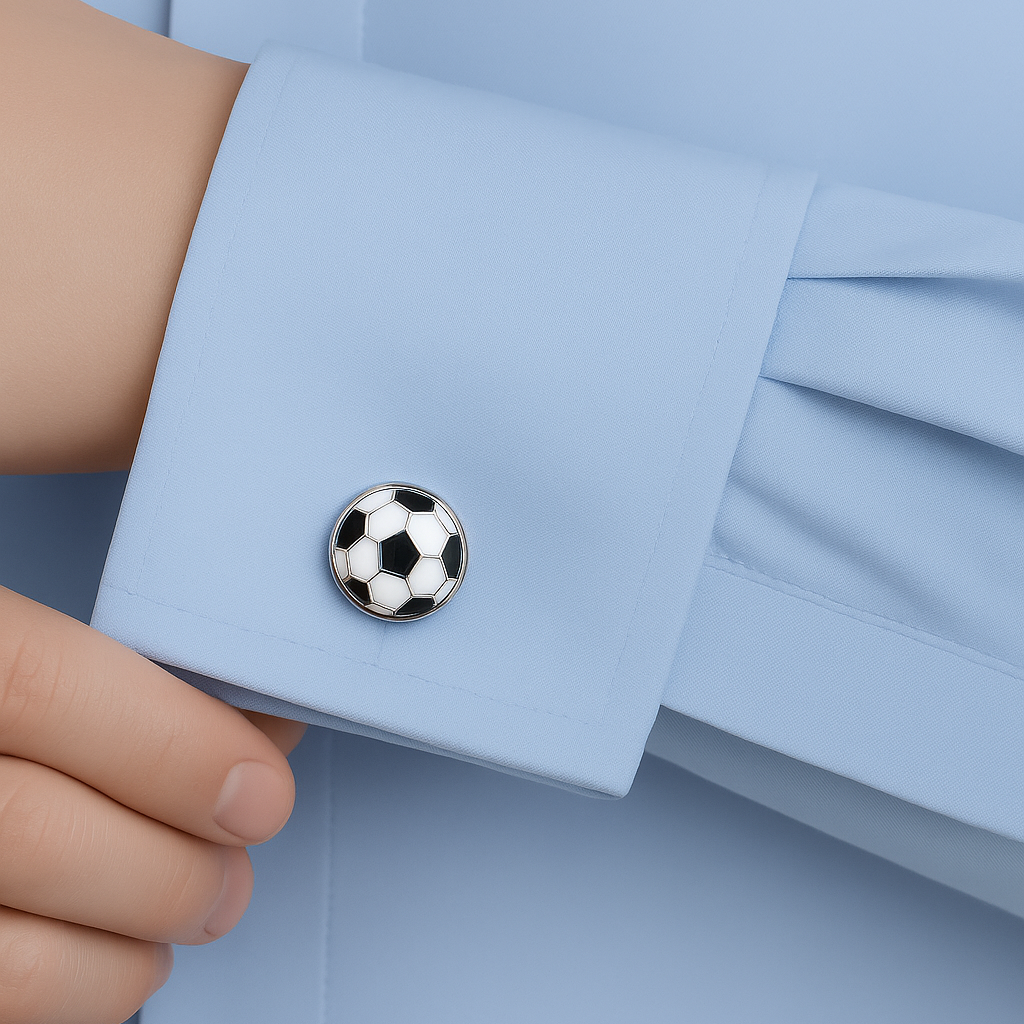 Goal Master – Silver Soccer Ball Cufflinks