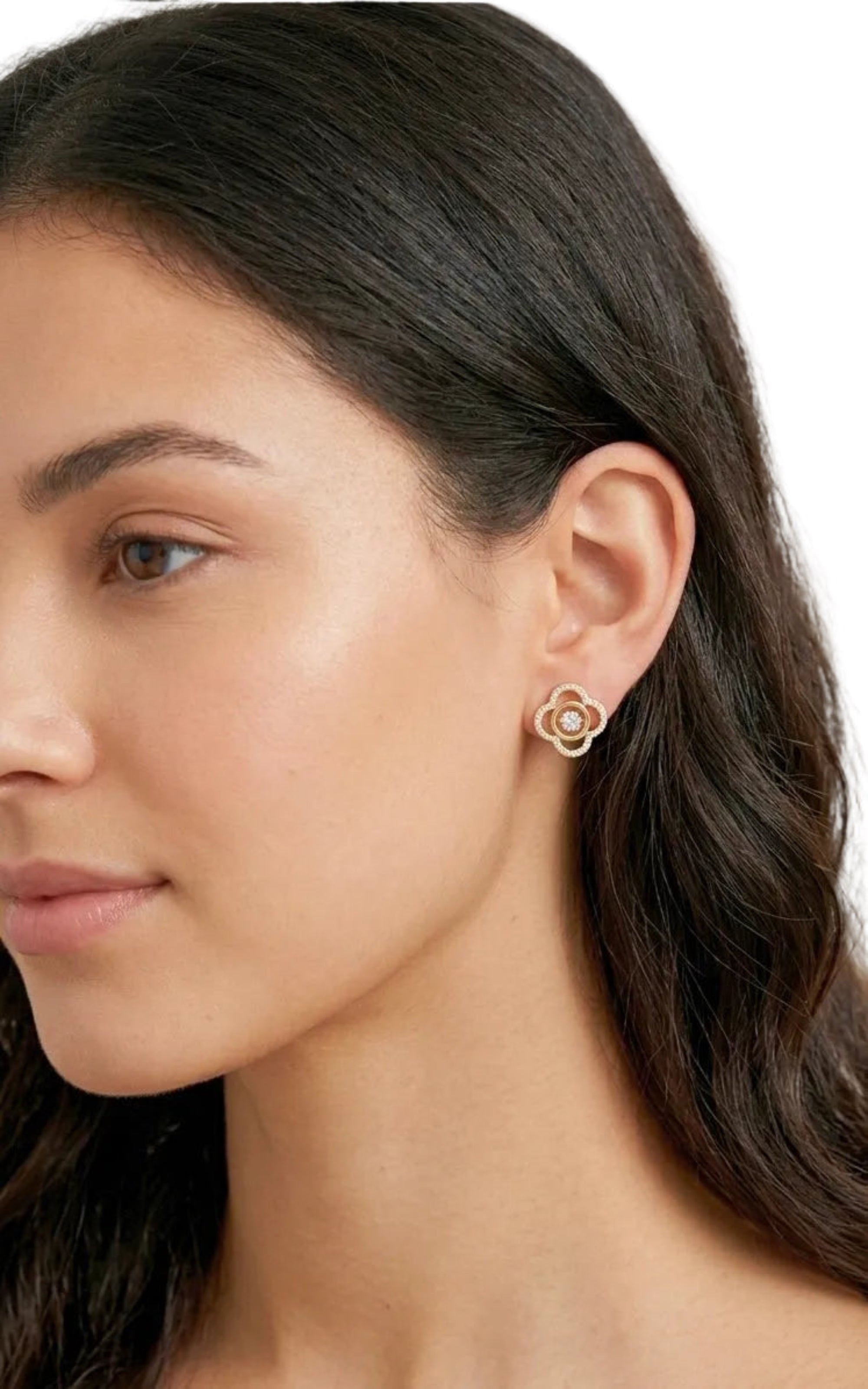 Clover Halo Stud Earrings