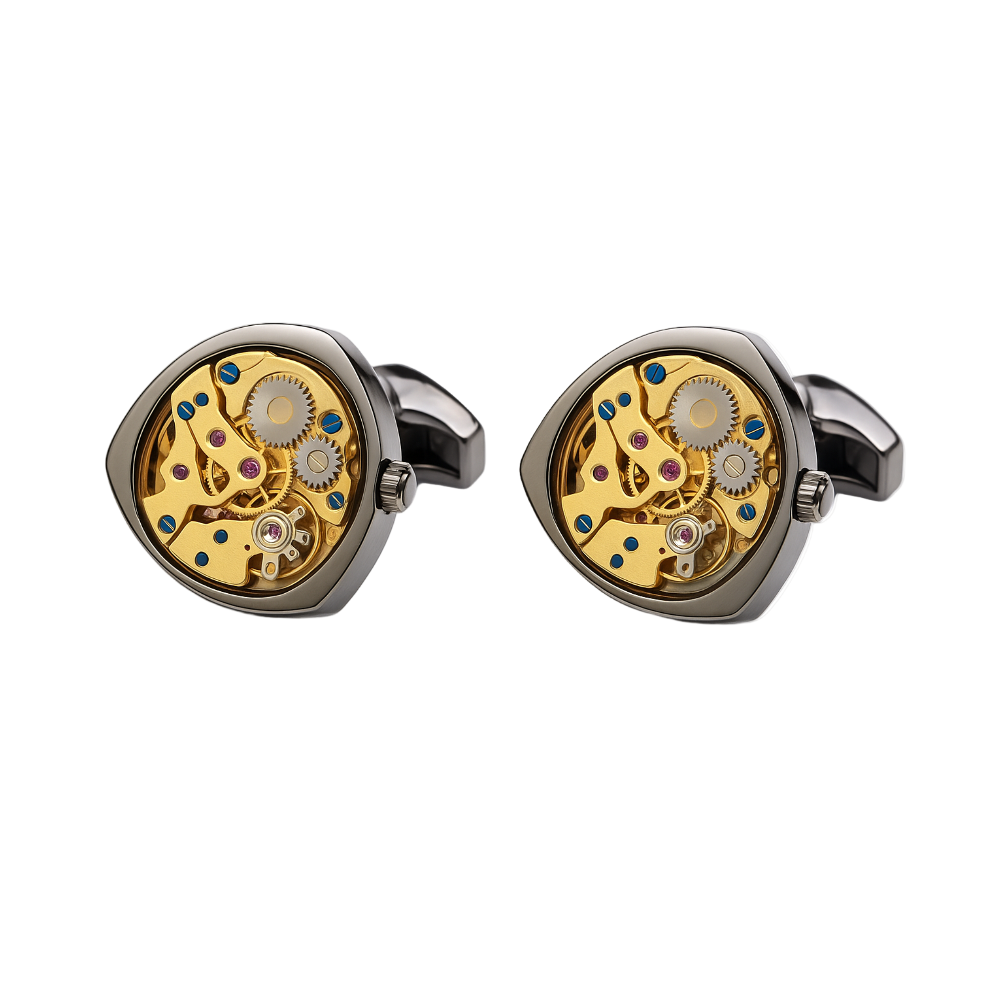 Mechanical Cufflinks – Black Gun Plated / Gold