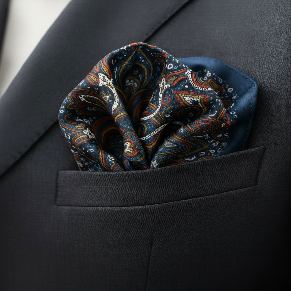 Royal Navy Paisley Pocket Square