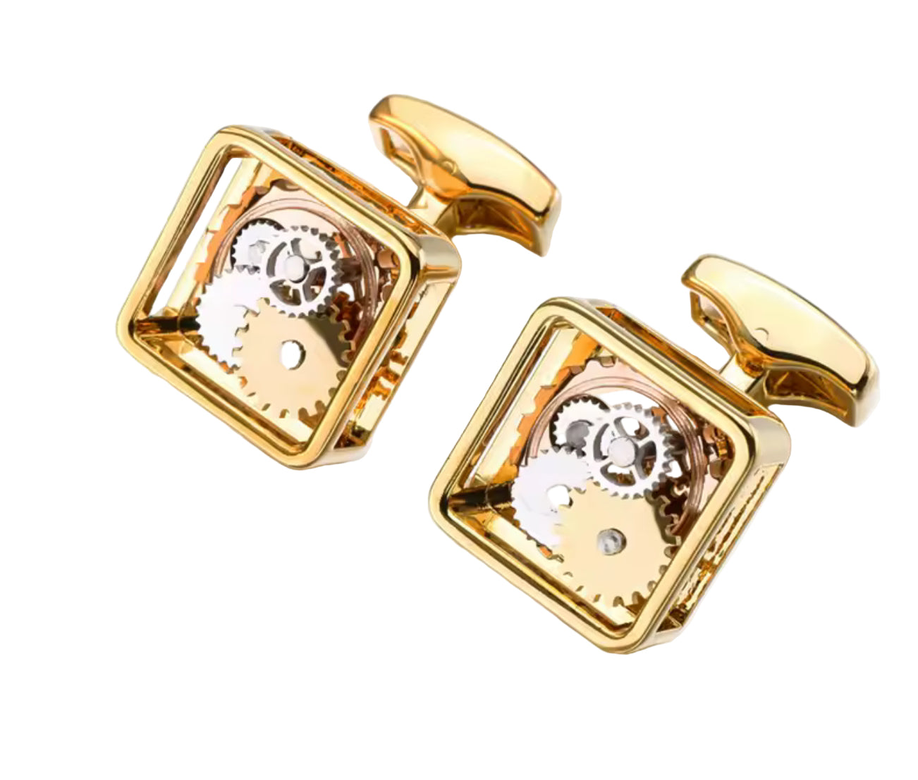 Mechanical Gold Gear Cufflinks – Precision in Motion
