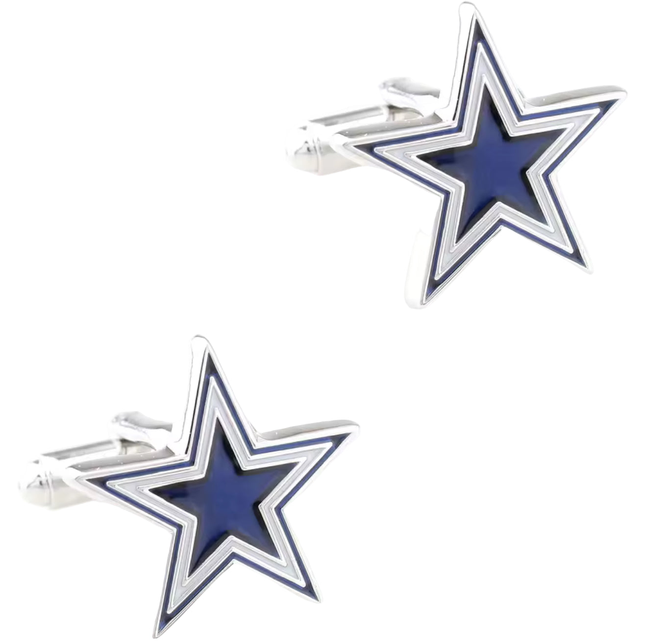The Dapper Star – Navy Enamel Silver Cufflinks