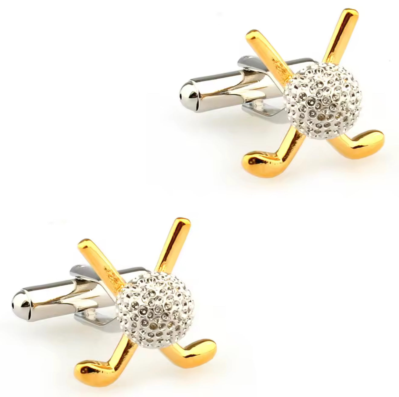 Silver Golf Club & Ball Cufflinks
