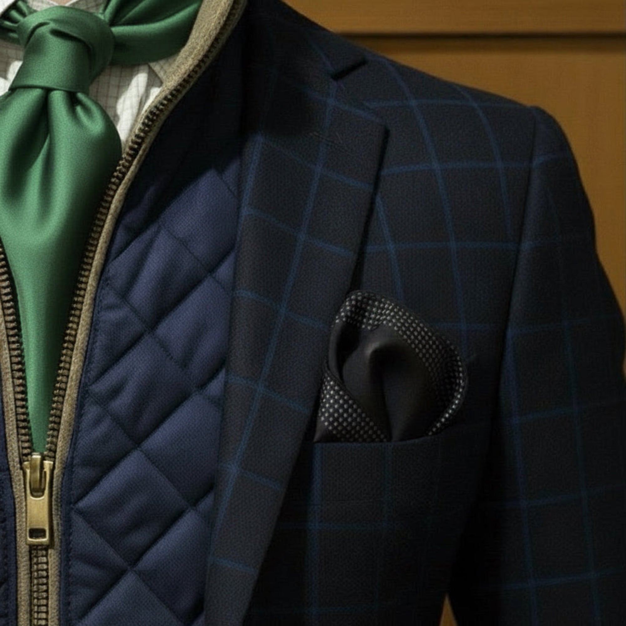 Black Microdot Silk Pocket Square