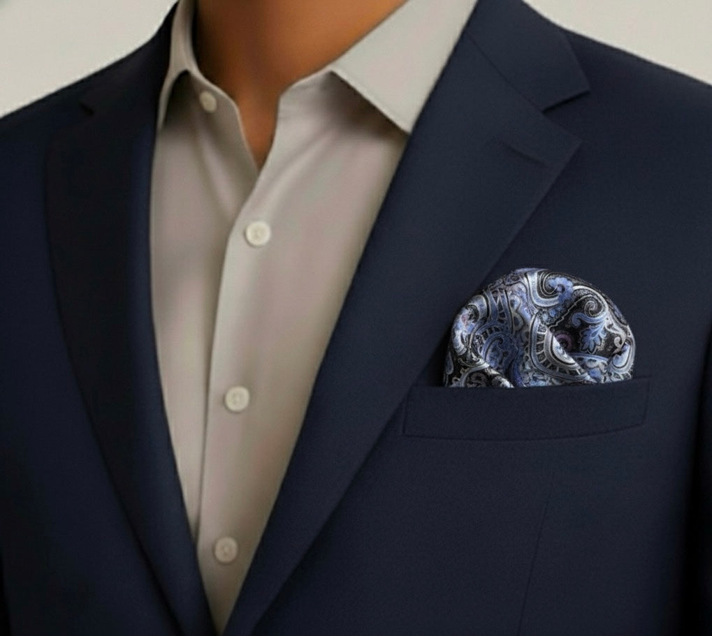 Silver Whisper - Silk Pocket Square