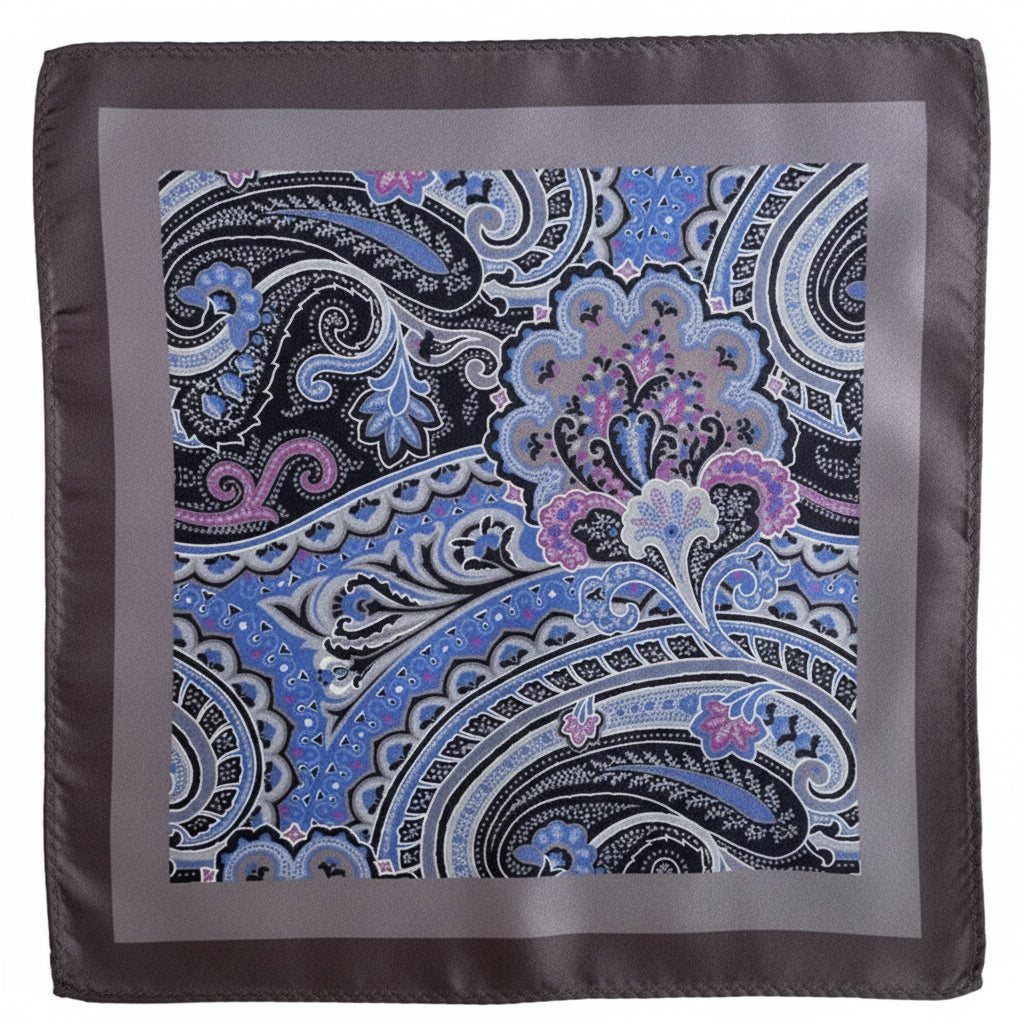 Silver Whisper - Silk Pocket Square