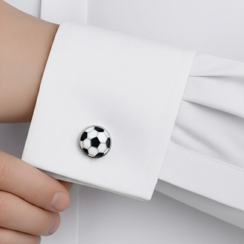 Goal Master – Silver Soccer Ball Cufflinks