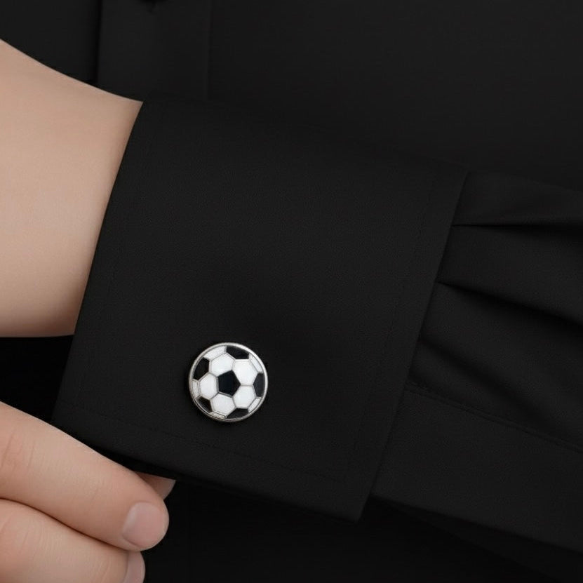 Goal Master – Silver Soccer Ball Cufflinks