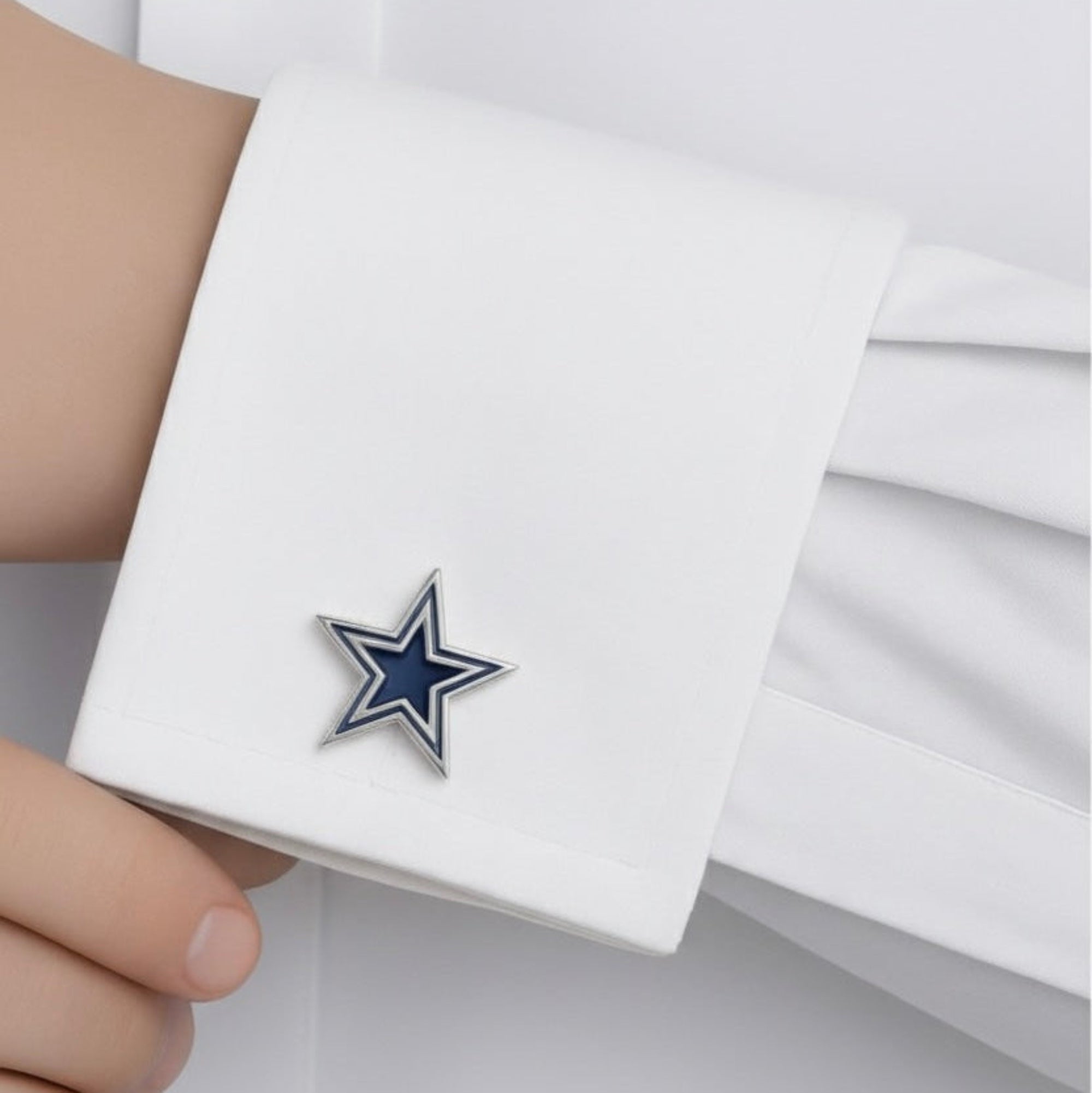 The Dapper Star – Navy Enamel Silver Cufflinks