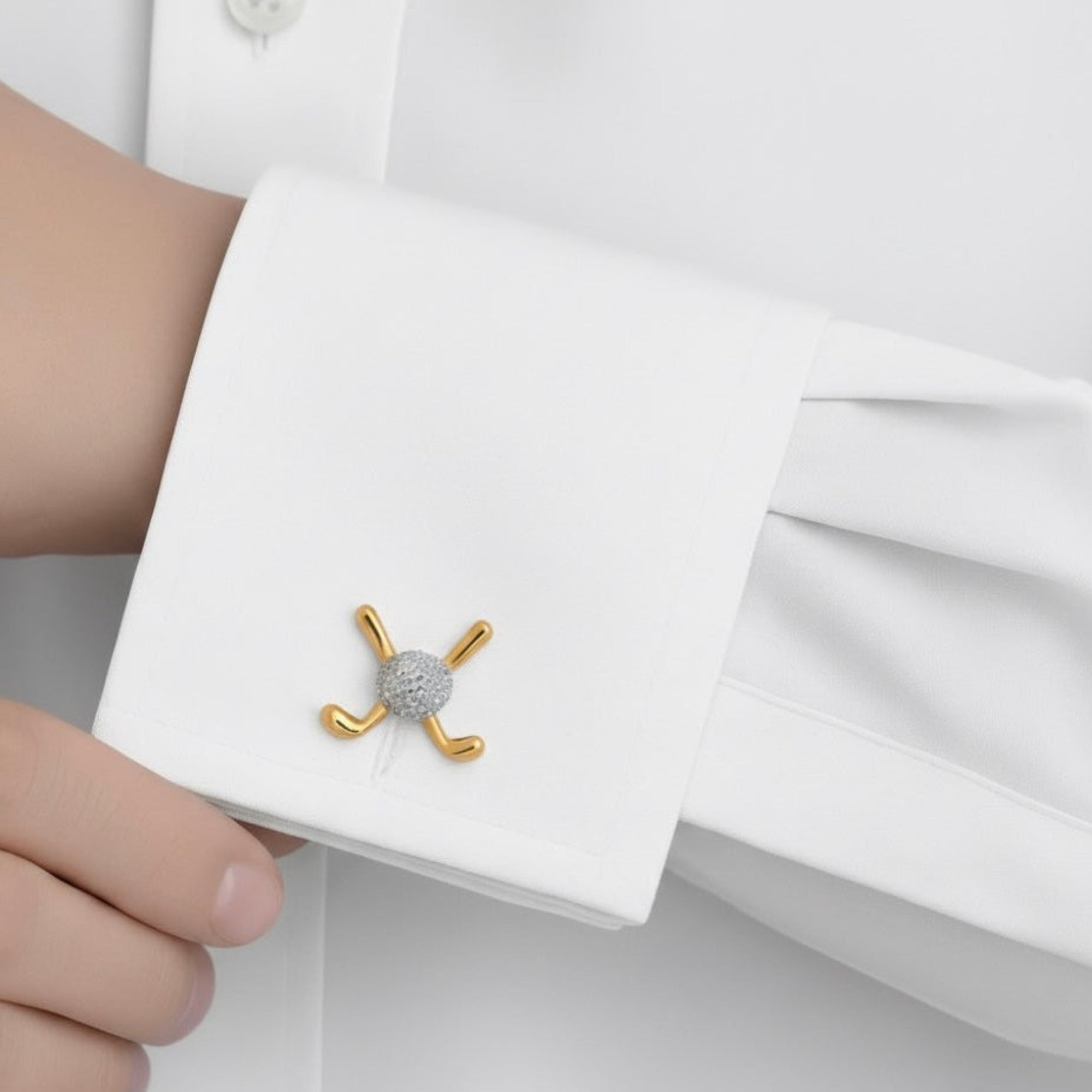 Silver Golf Club & Ball Cufflinks