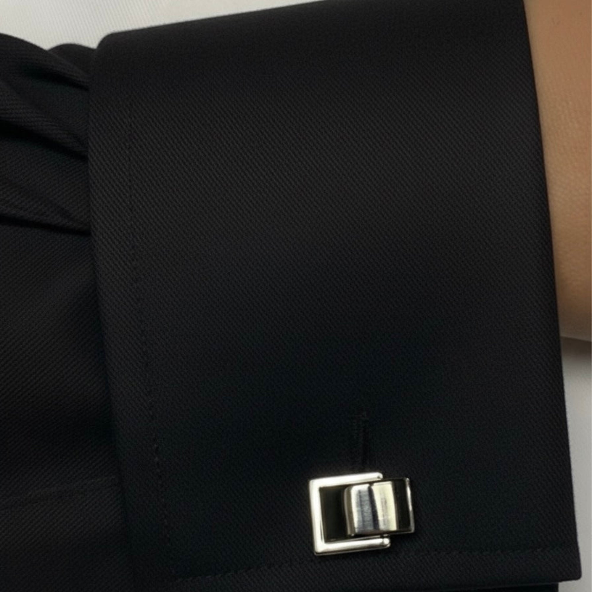 Black & Silver Stone Cufflinks — Where Precision Meets Poise