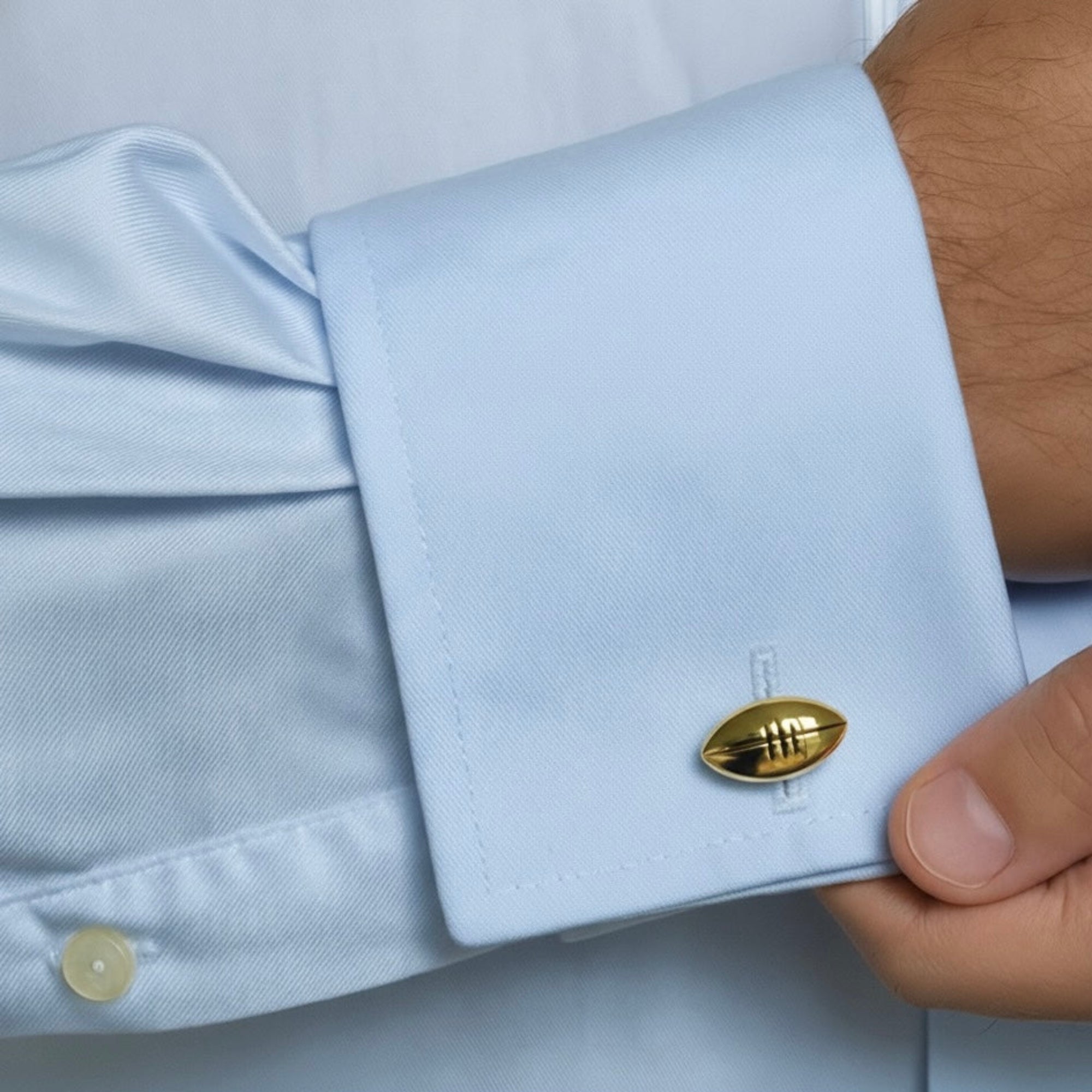 Golden Touchdown – Football Cufflinks