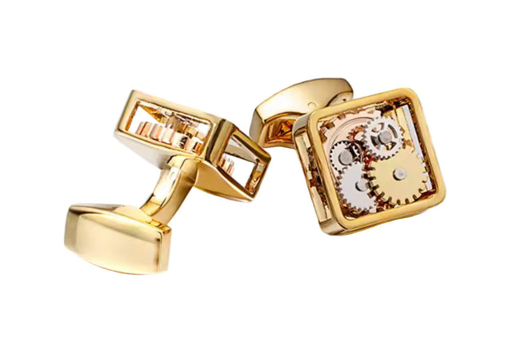 Mechanical Gold Gear Cufflinks – Precision in Motion