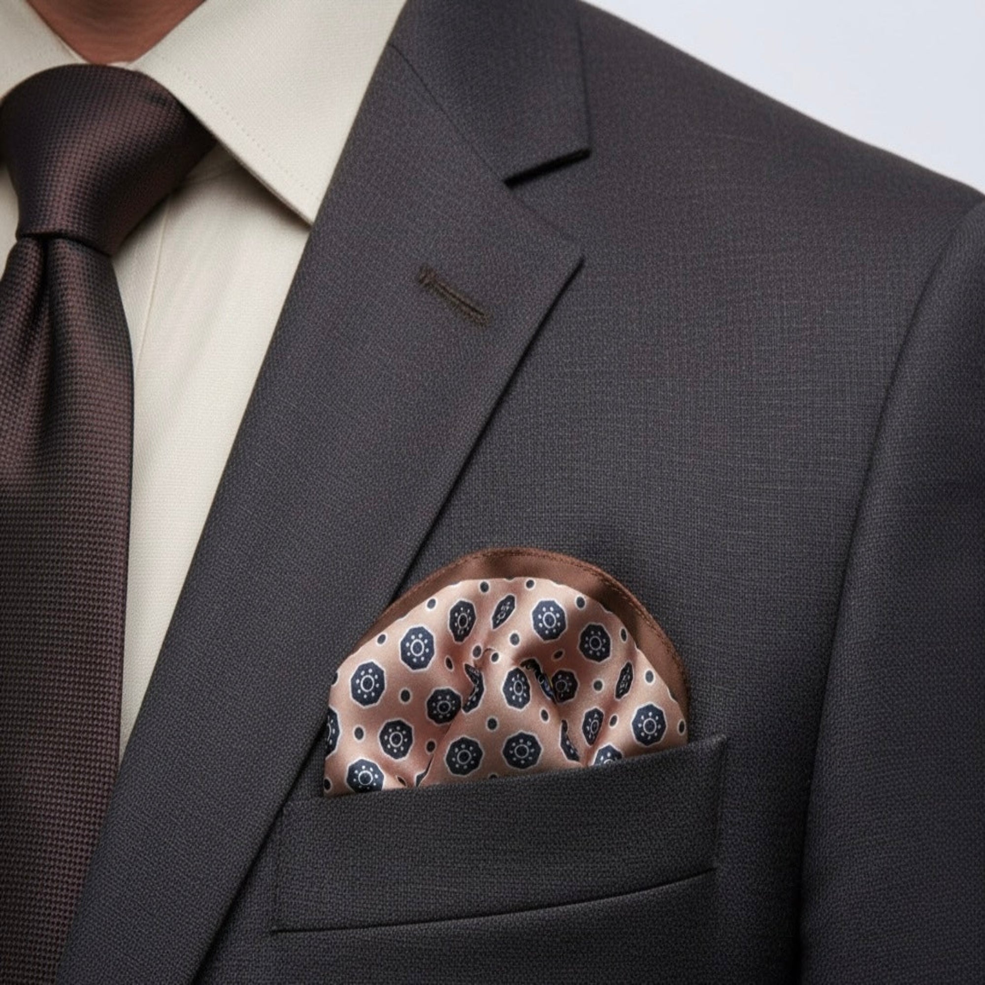 The Vintage Ember Medallion Pocket Square
