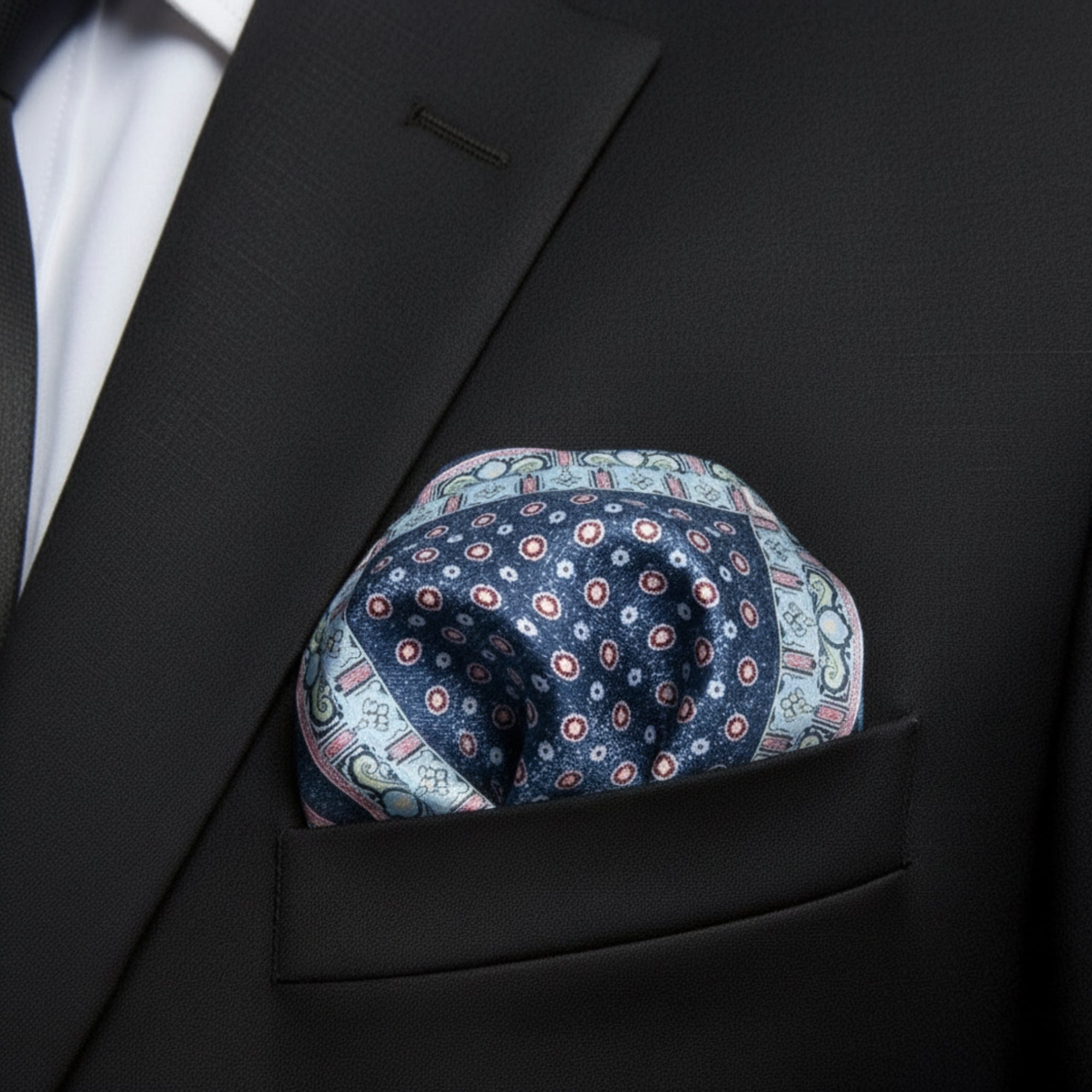 Regal Mosaic Reversible Pocket Square