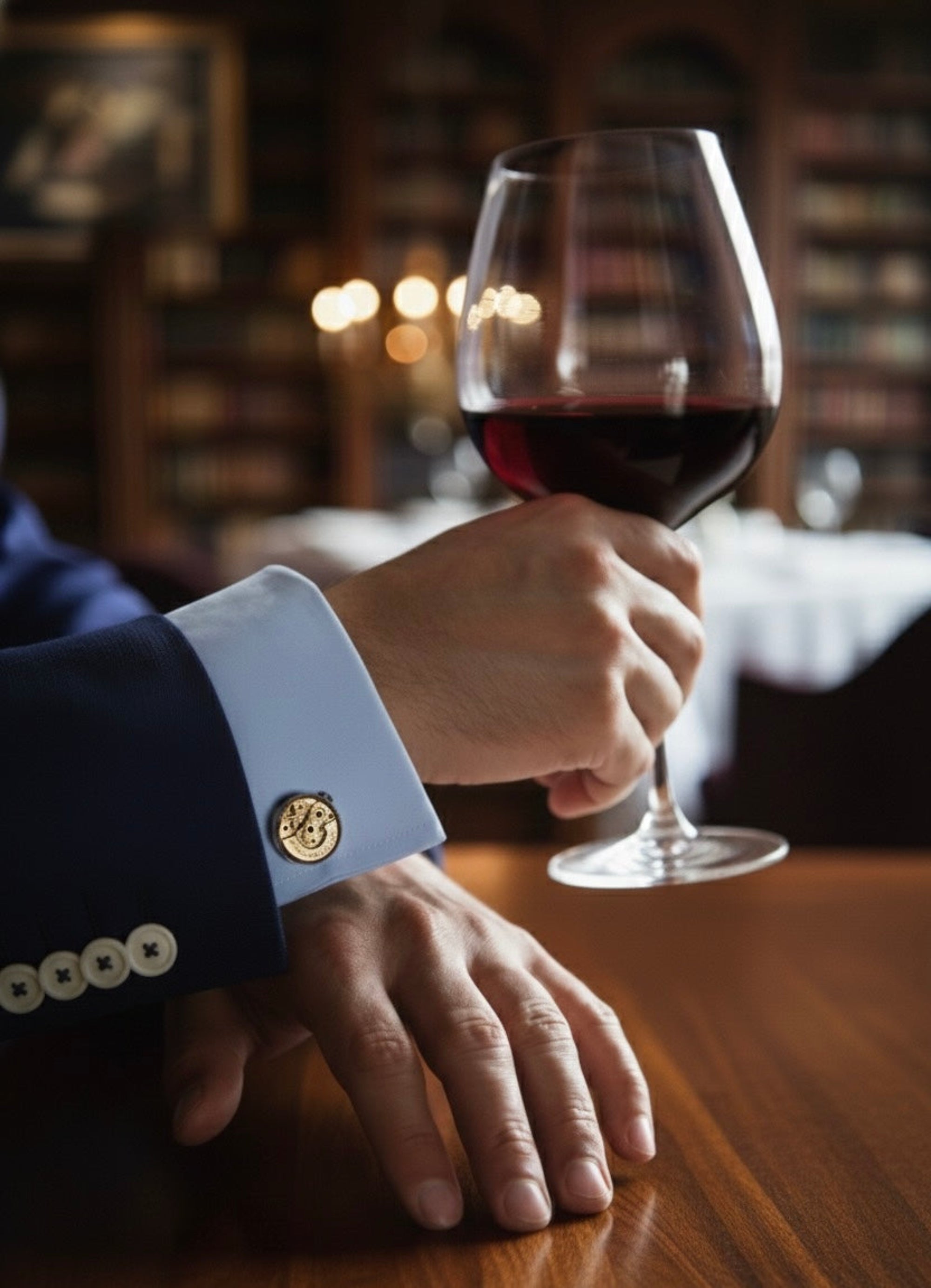 Mechanical Movement Cufflinks – Black & Gold Edition