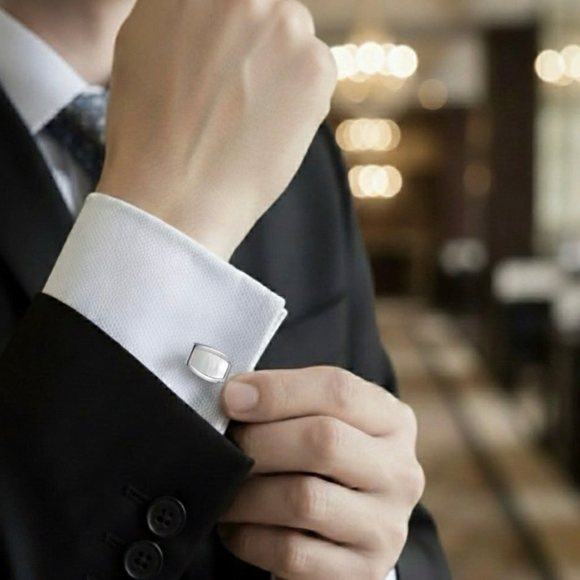 Silver Mother-of-Pearl Cufflinks