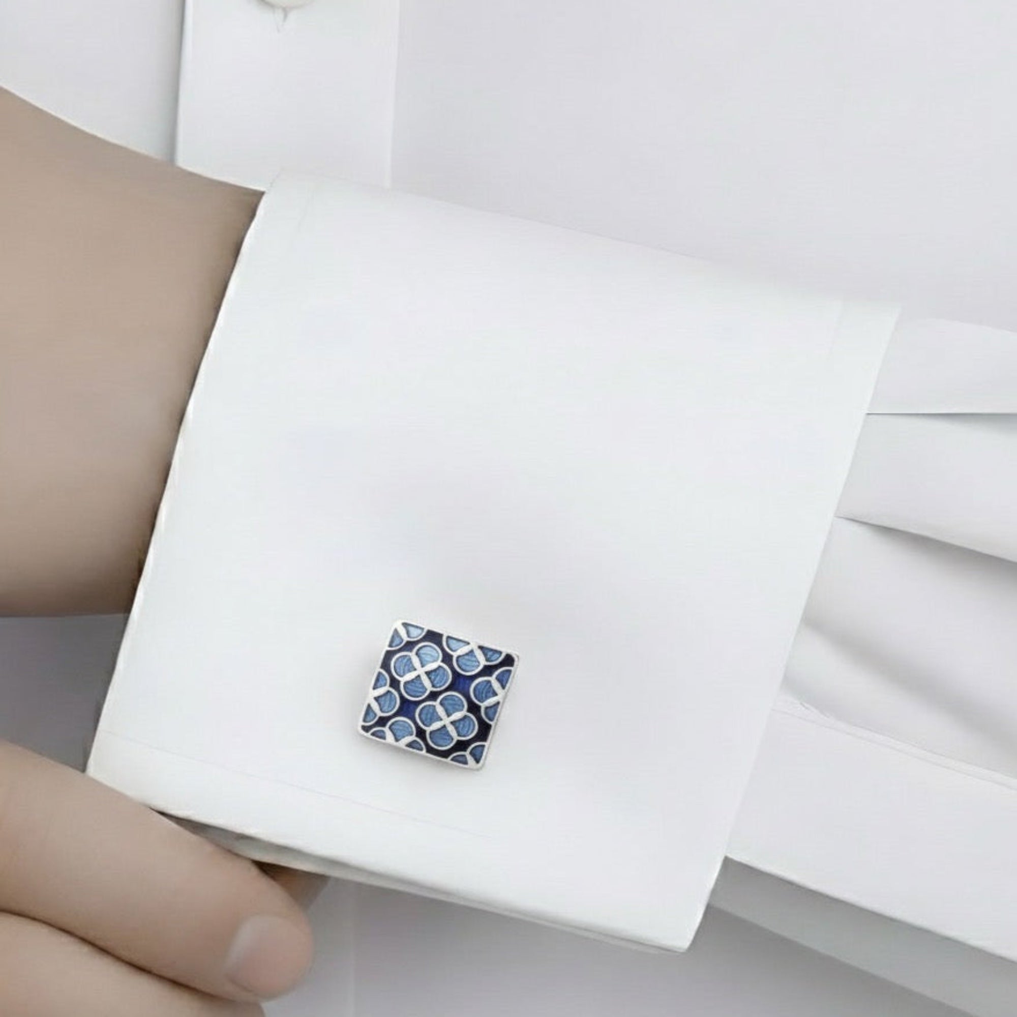 “Blue Crest Mosaic Cufflinks”