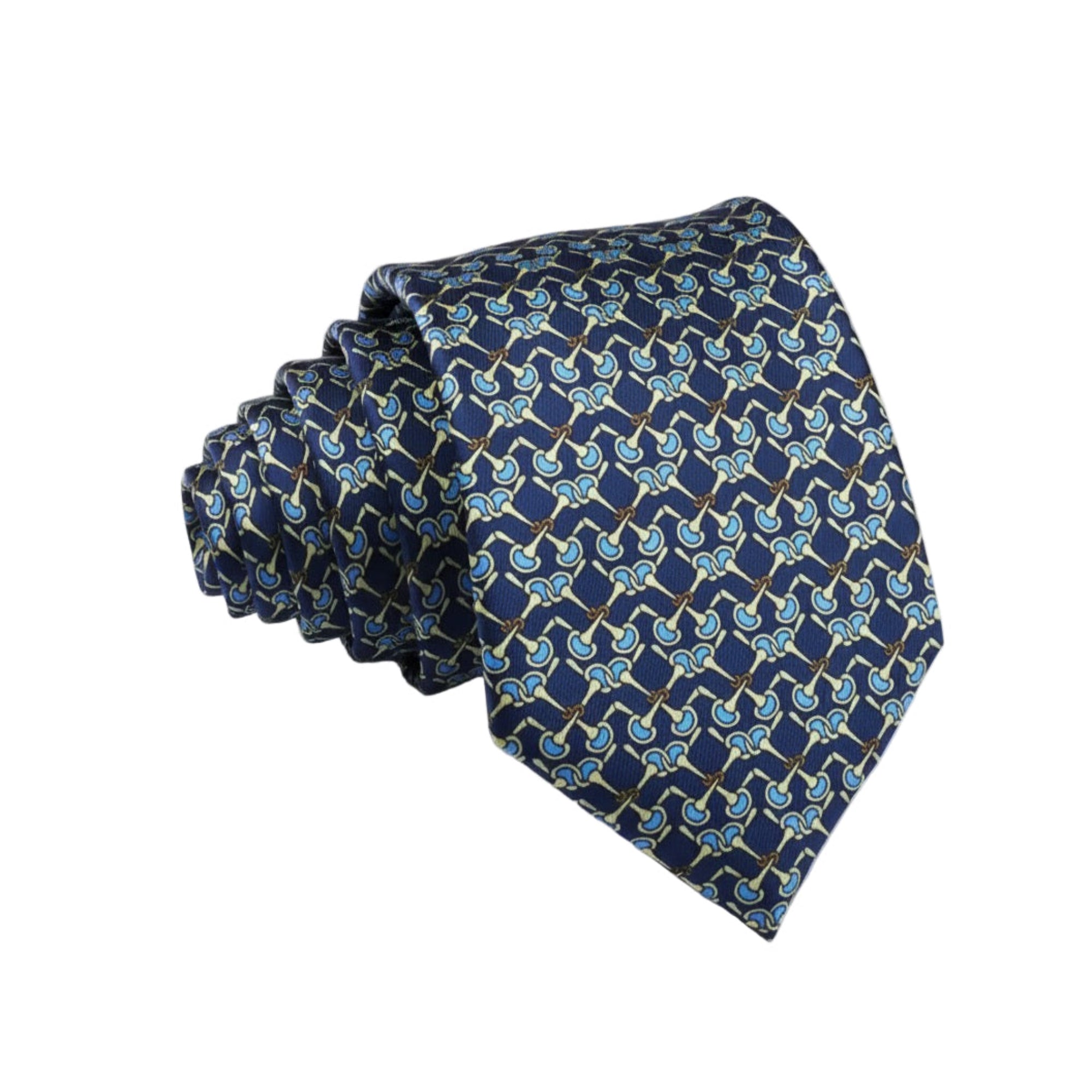 The Navy Floret Grid Necktie