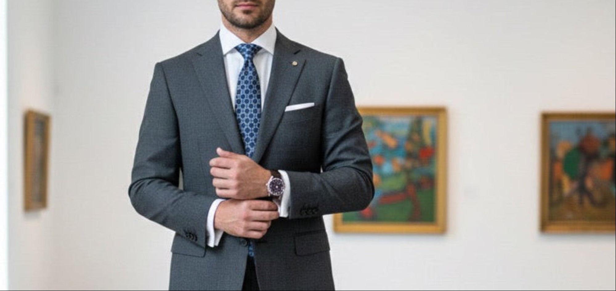 The Blue Grid Silk Necktie
