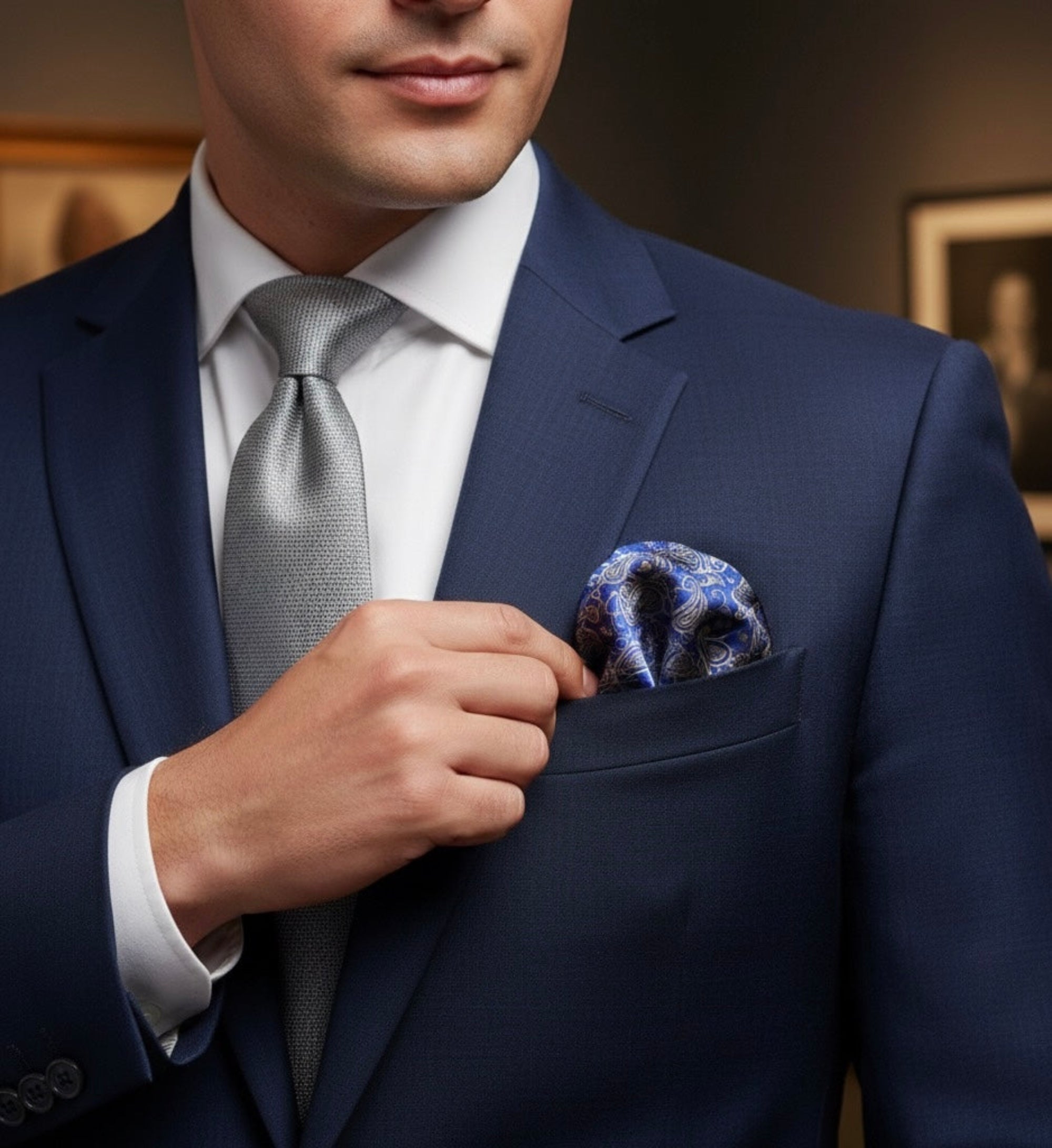 The Blue & Beige Silk Heritage Square