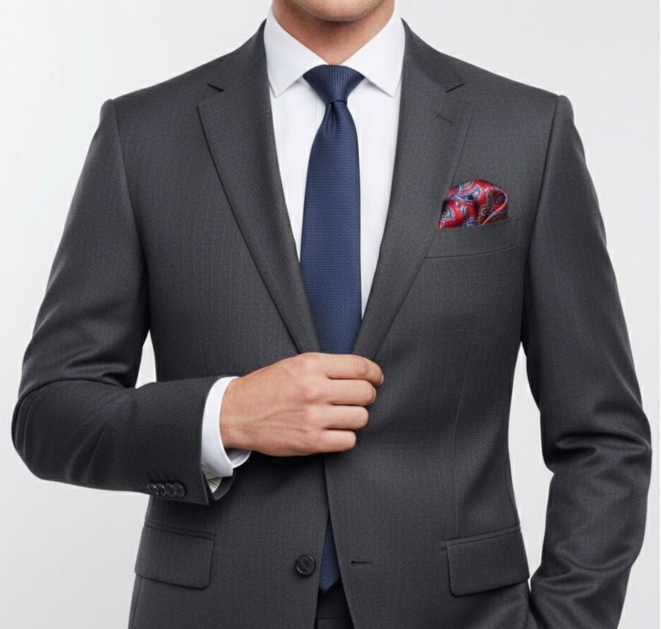 The Red, Blue & Gold Silk Regal Paisley Square