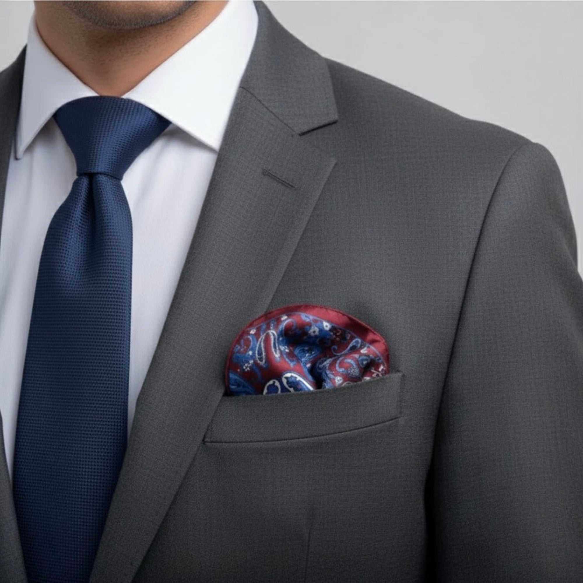 The Red, Blue & Maroon Silk Artisan Border Square