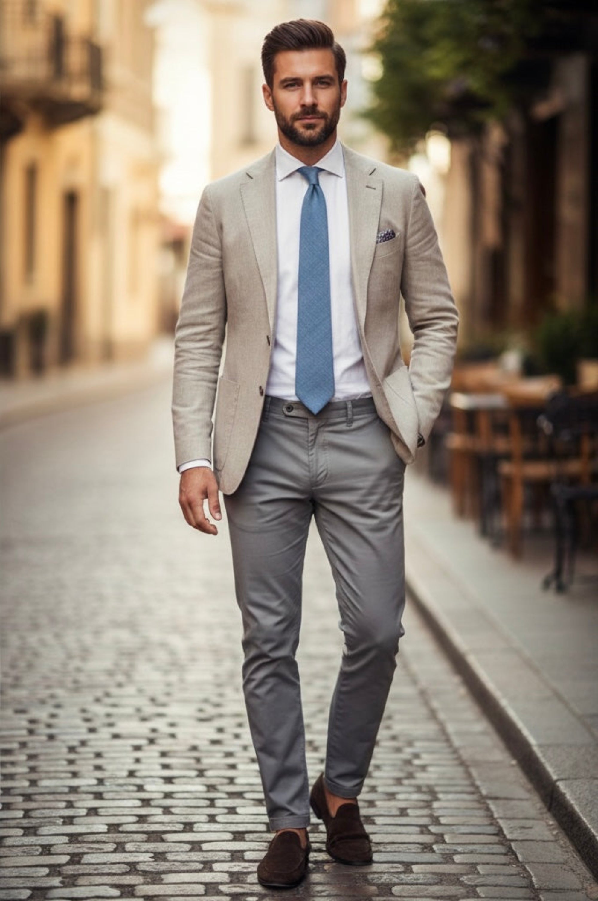 Sage Blue Cotton Tie