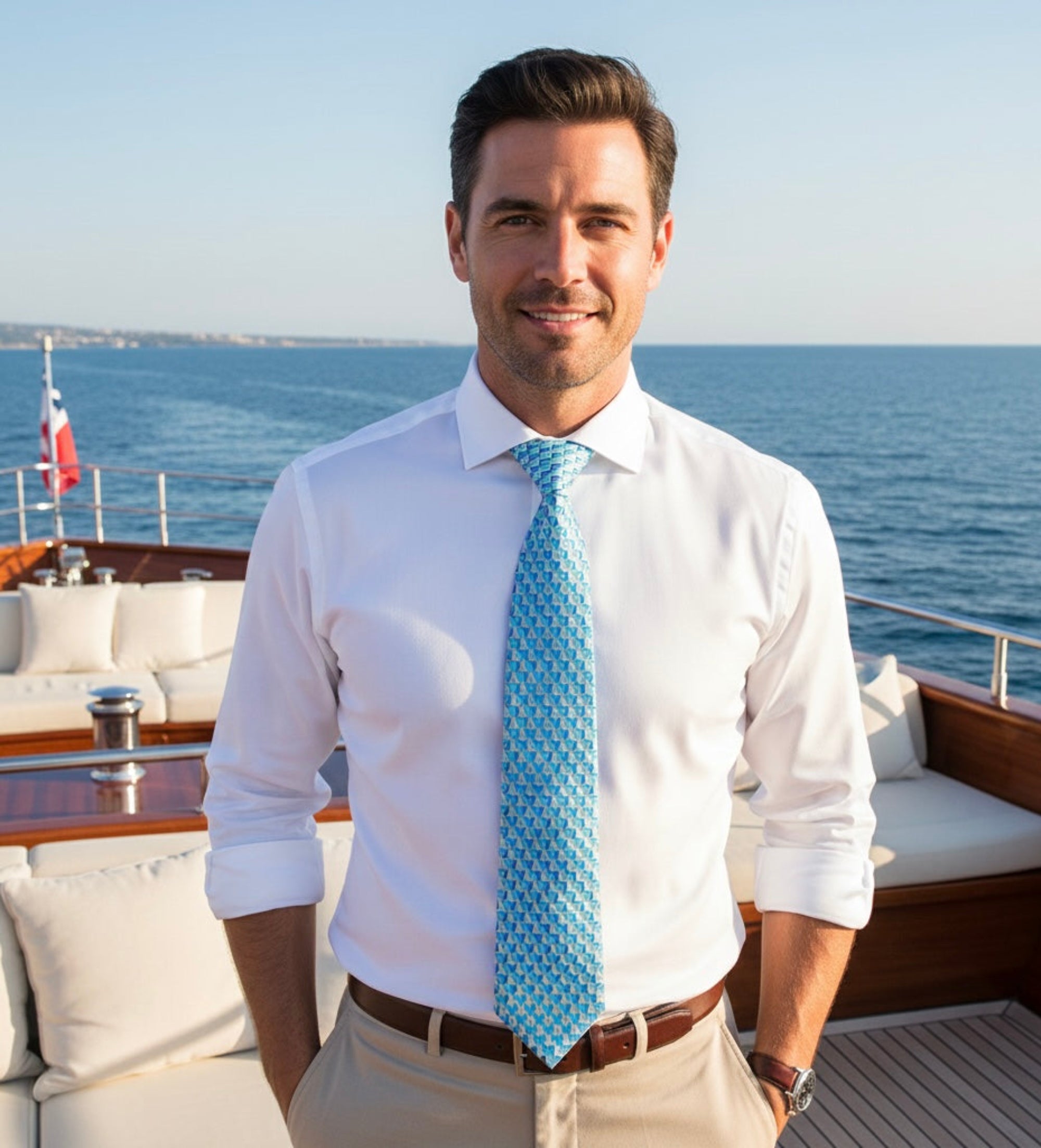 The Sailing Edit – Aqua Blue Silk Tie