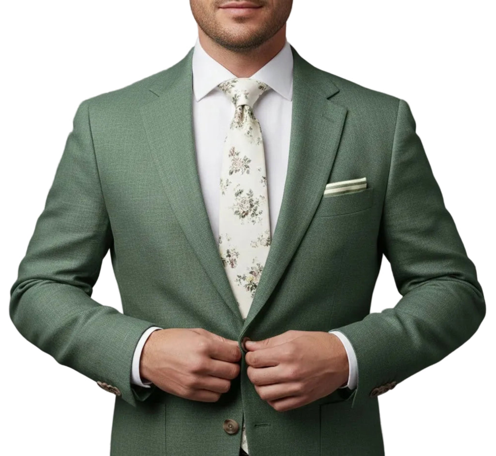 The Garden Ceremony Tie – Soft Ivory Floral