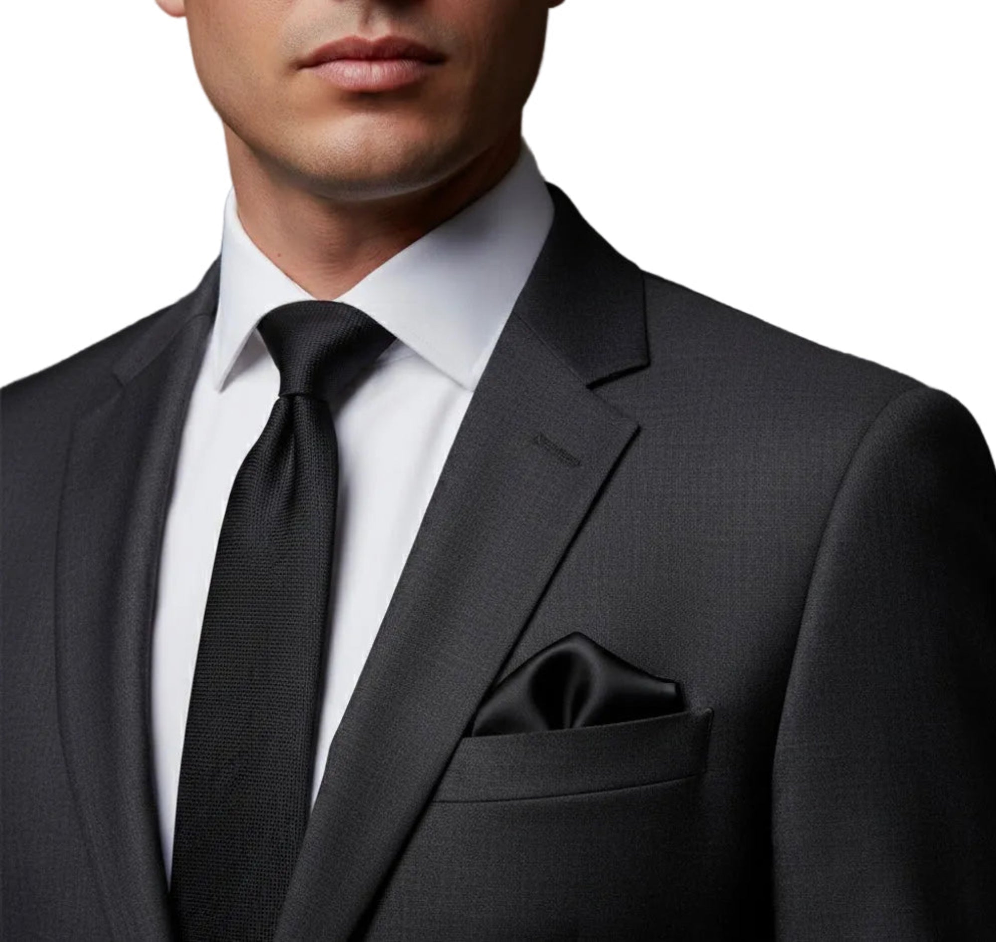 The Black Silk Pocket Square
