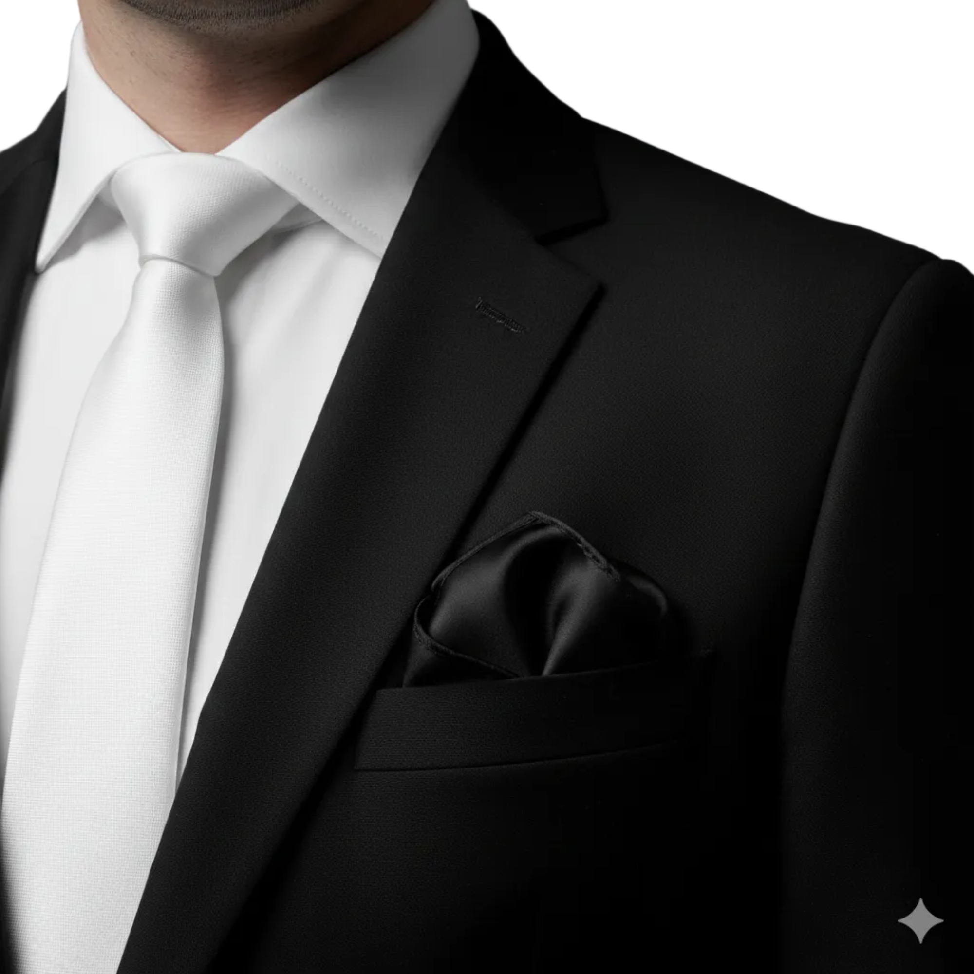 The Black Silk Pocket Square