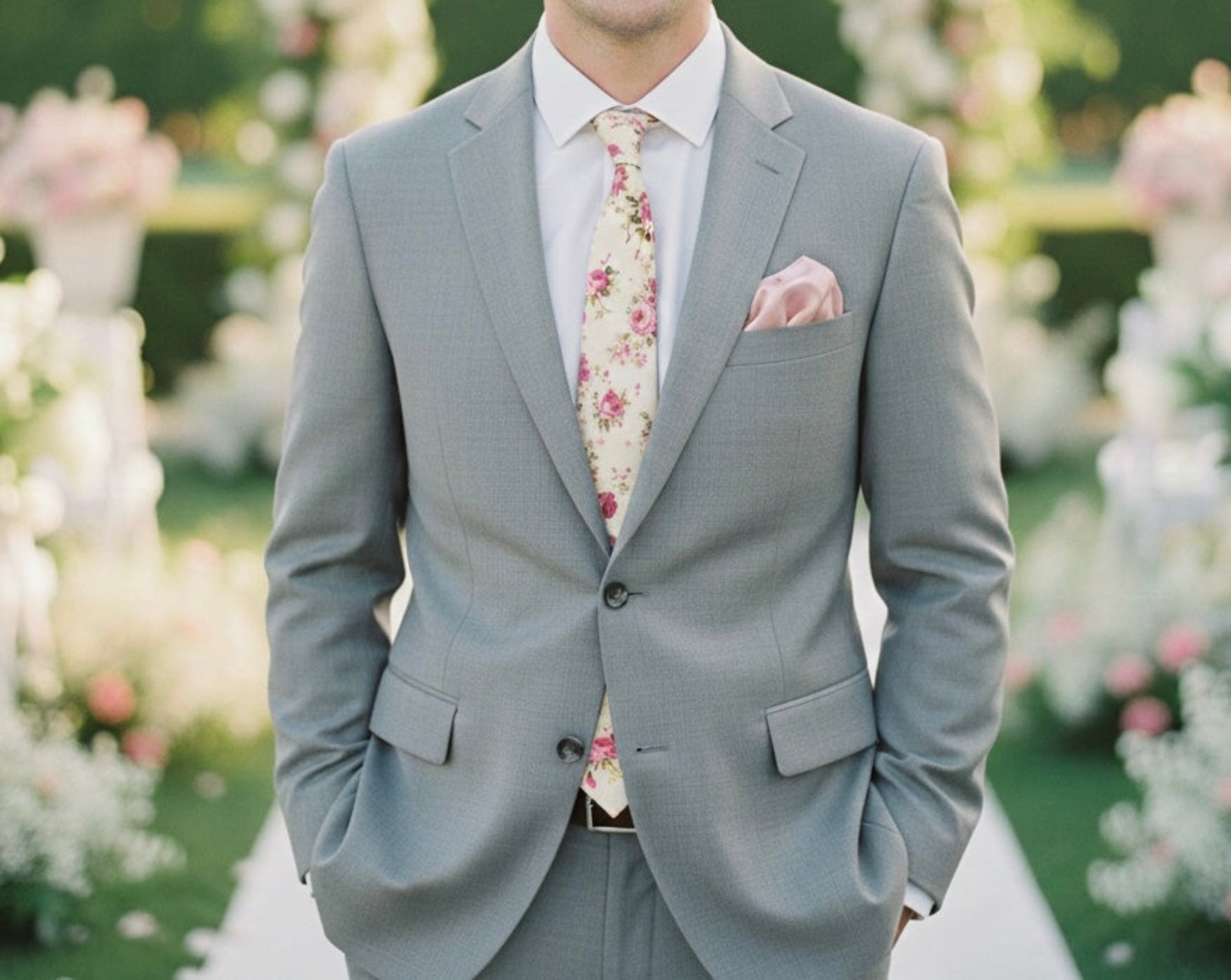 Soft Blush Silk Pocket Square