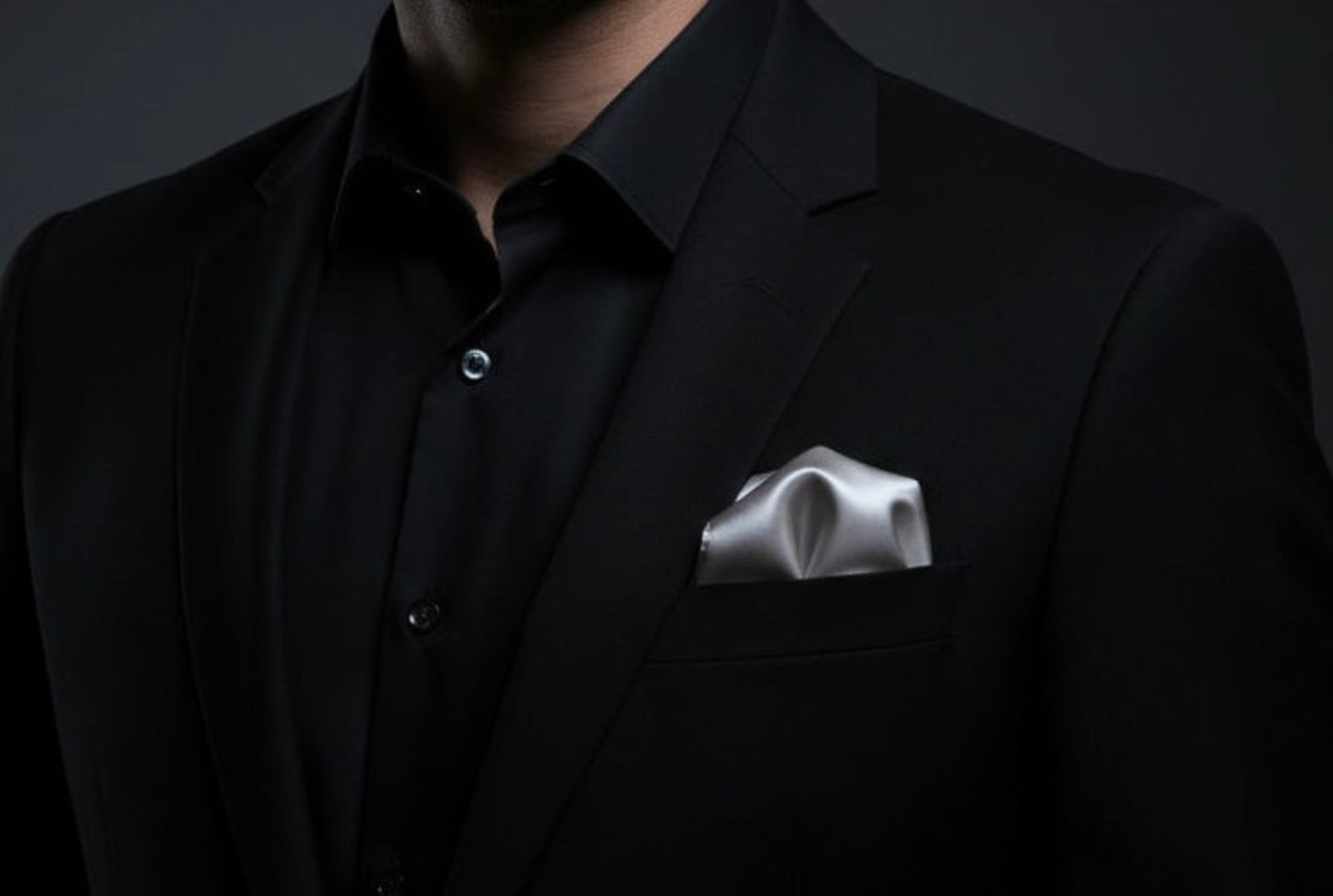 Silk Pocket Square – Gray Silver