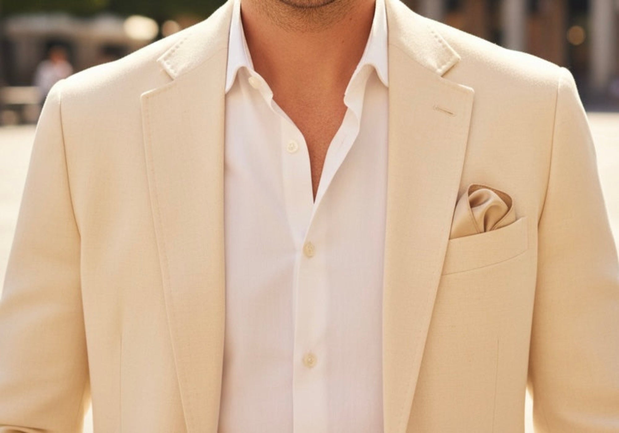 Champagne Silk Pocket Square