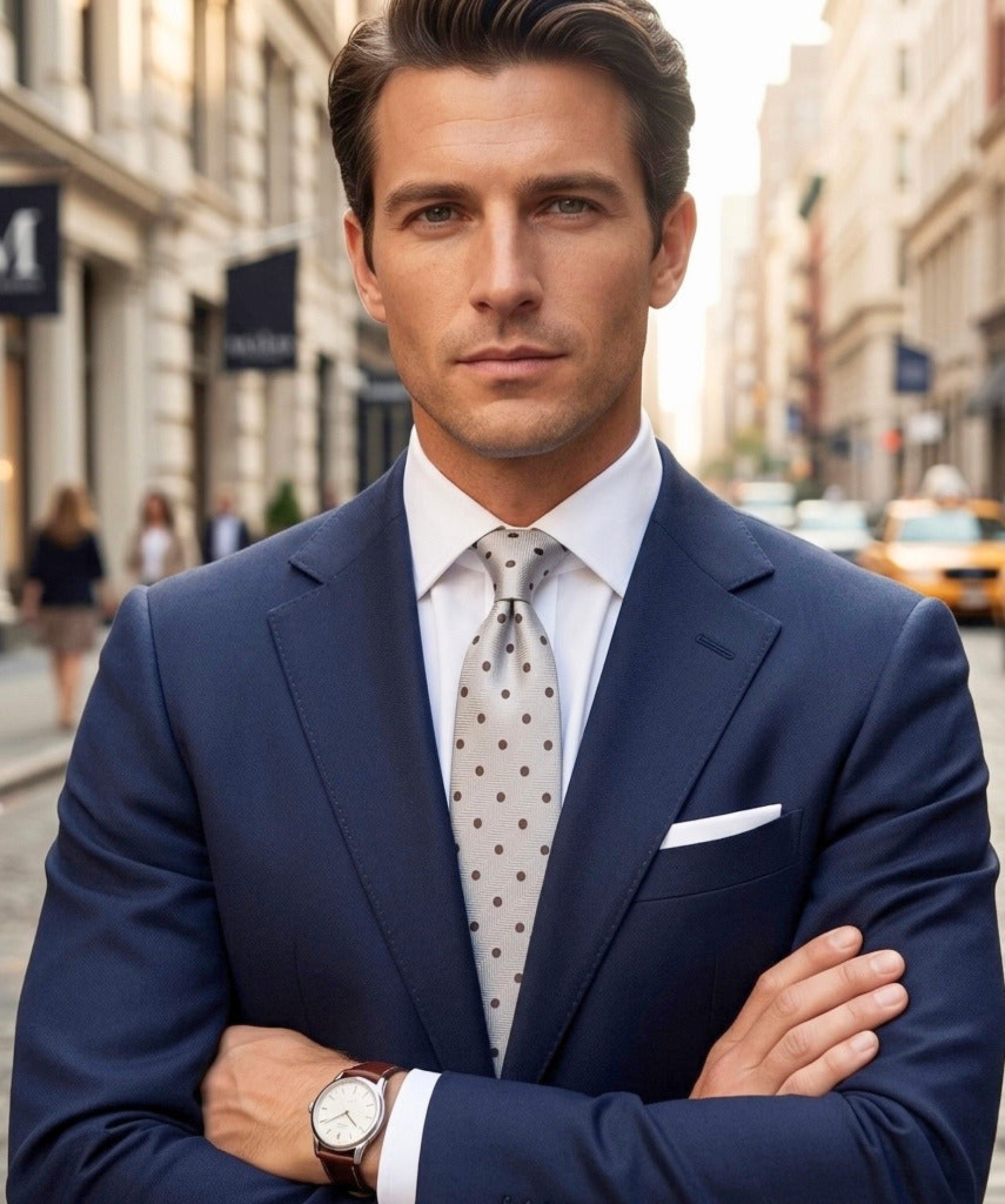 The Manhattan Silver Dot Tie