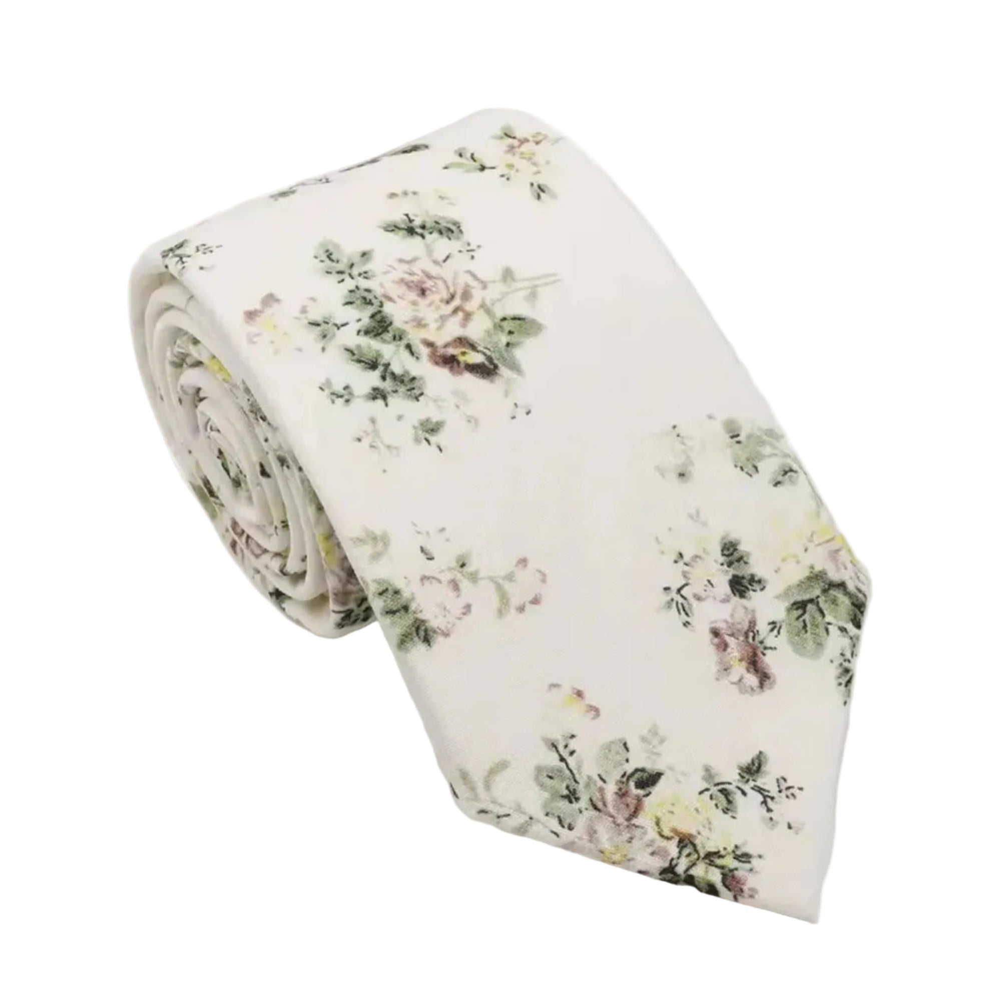 The Garden Ceremony Tie – Soft Ivory Floral
