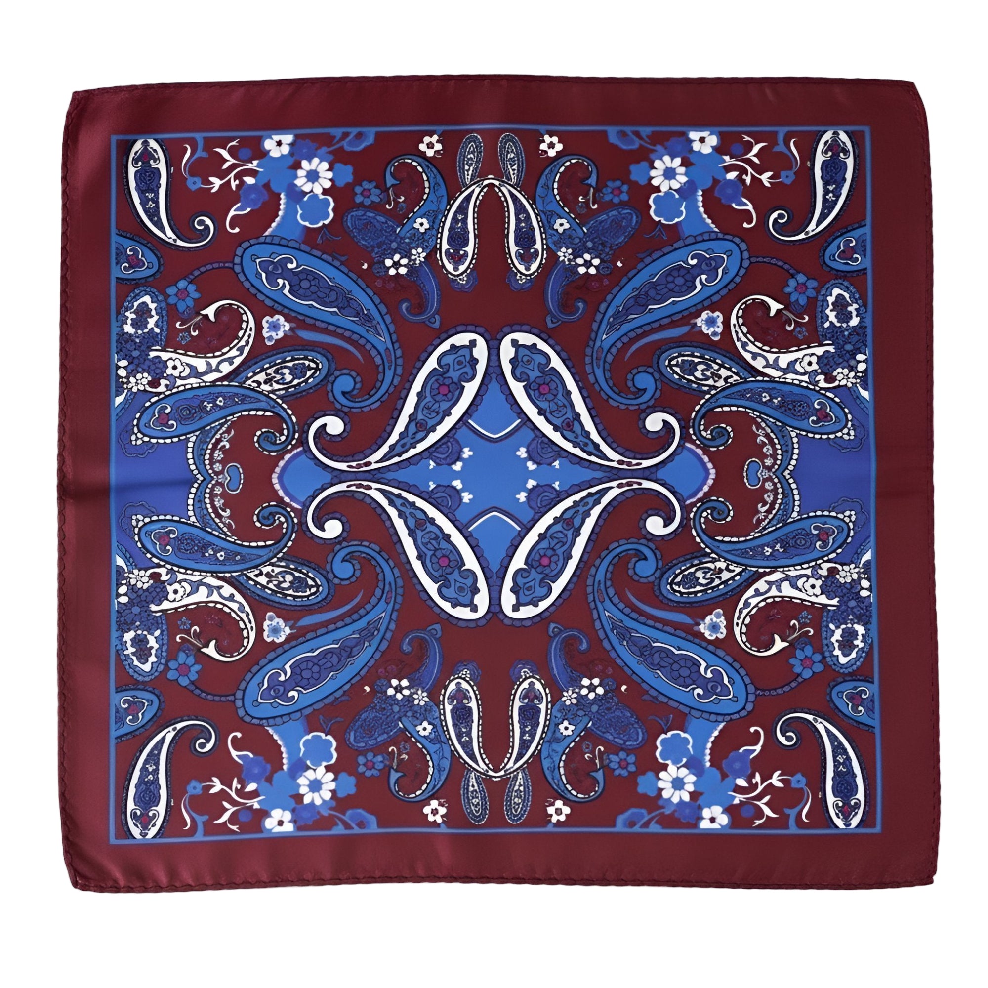 The Maroon & Blue Silk Royal Symphony Square