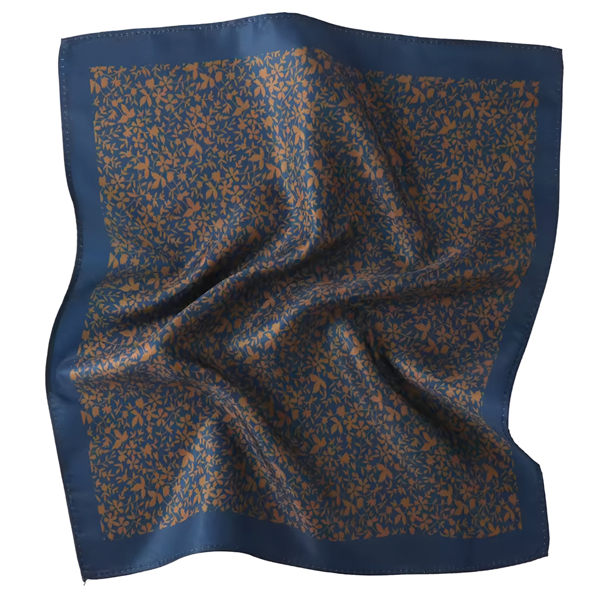 Midnight Bronze Leaf Pocket Square