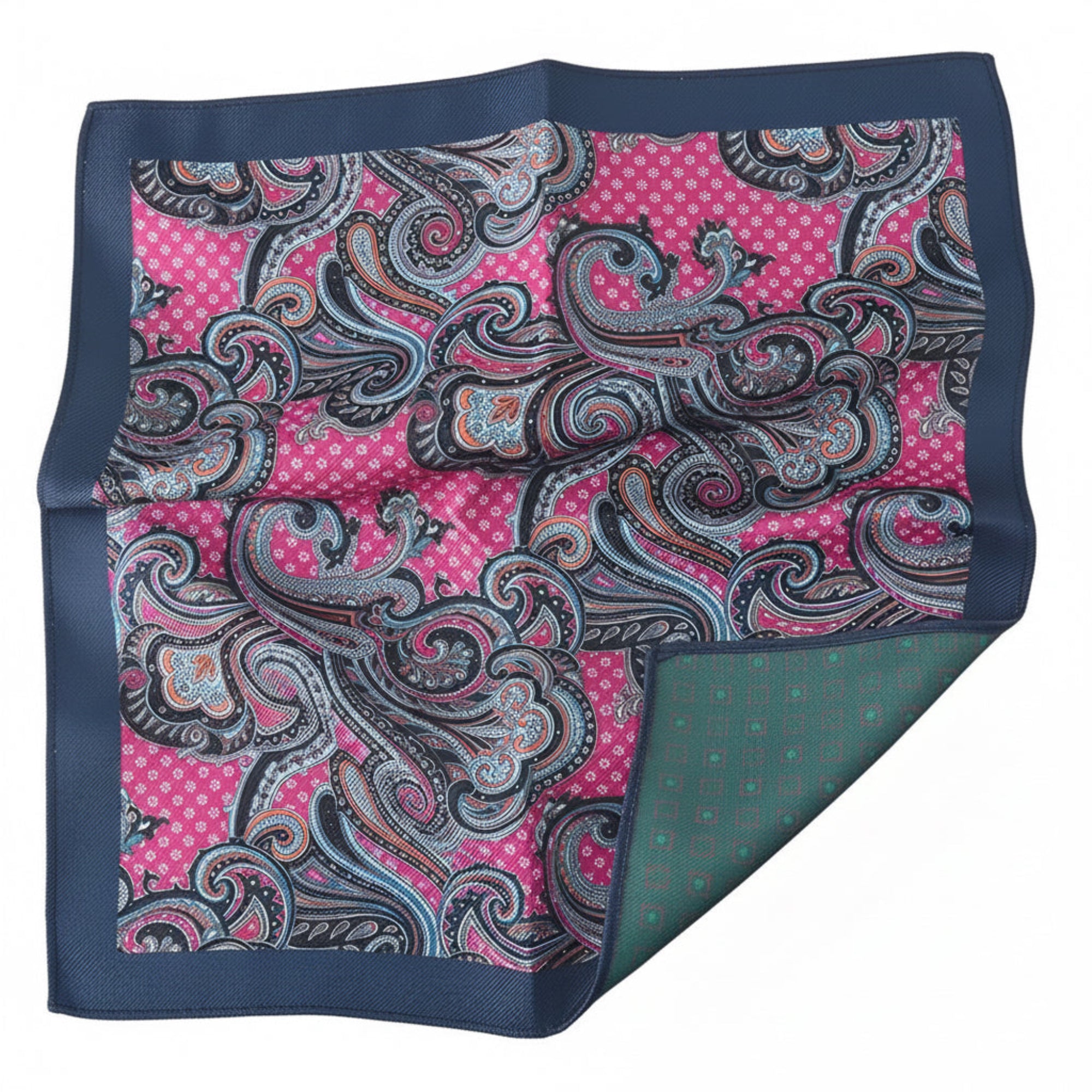 Crimson Midnight Paisley Reversible Pocket Square