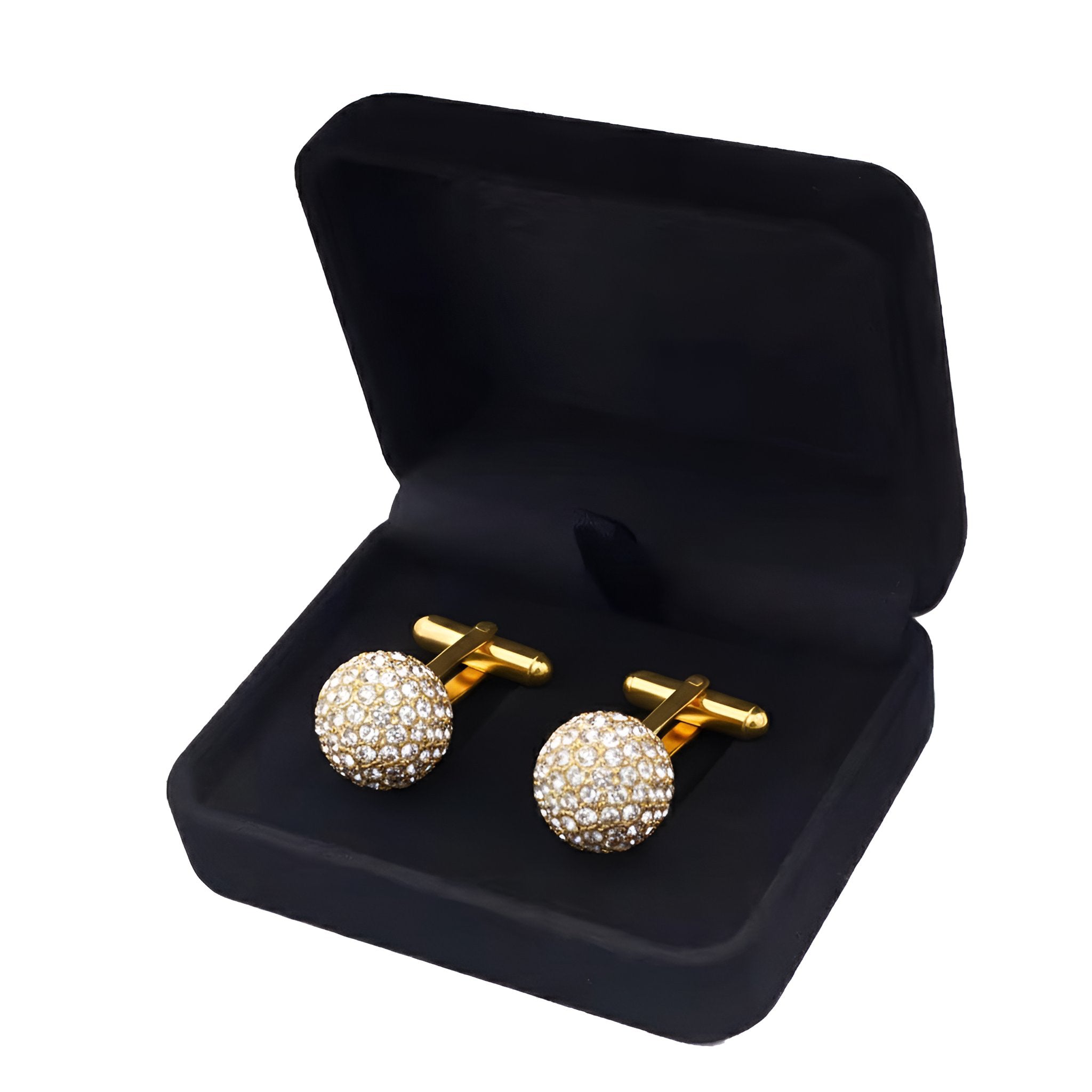 Luxury Black Velvet Cufflinks Box - The Midnight Sphere