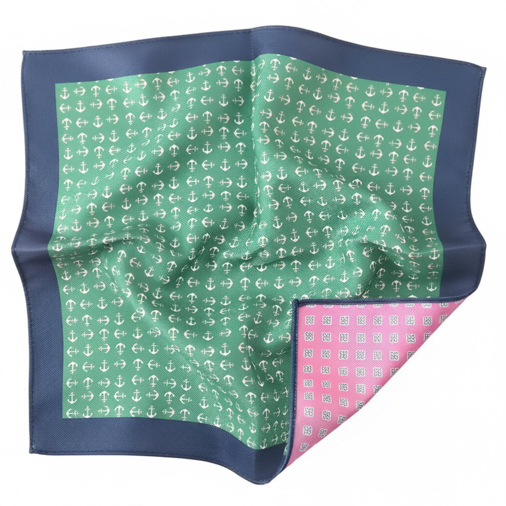 Harbor Breeze Reversible Anchor Pocket Square