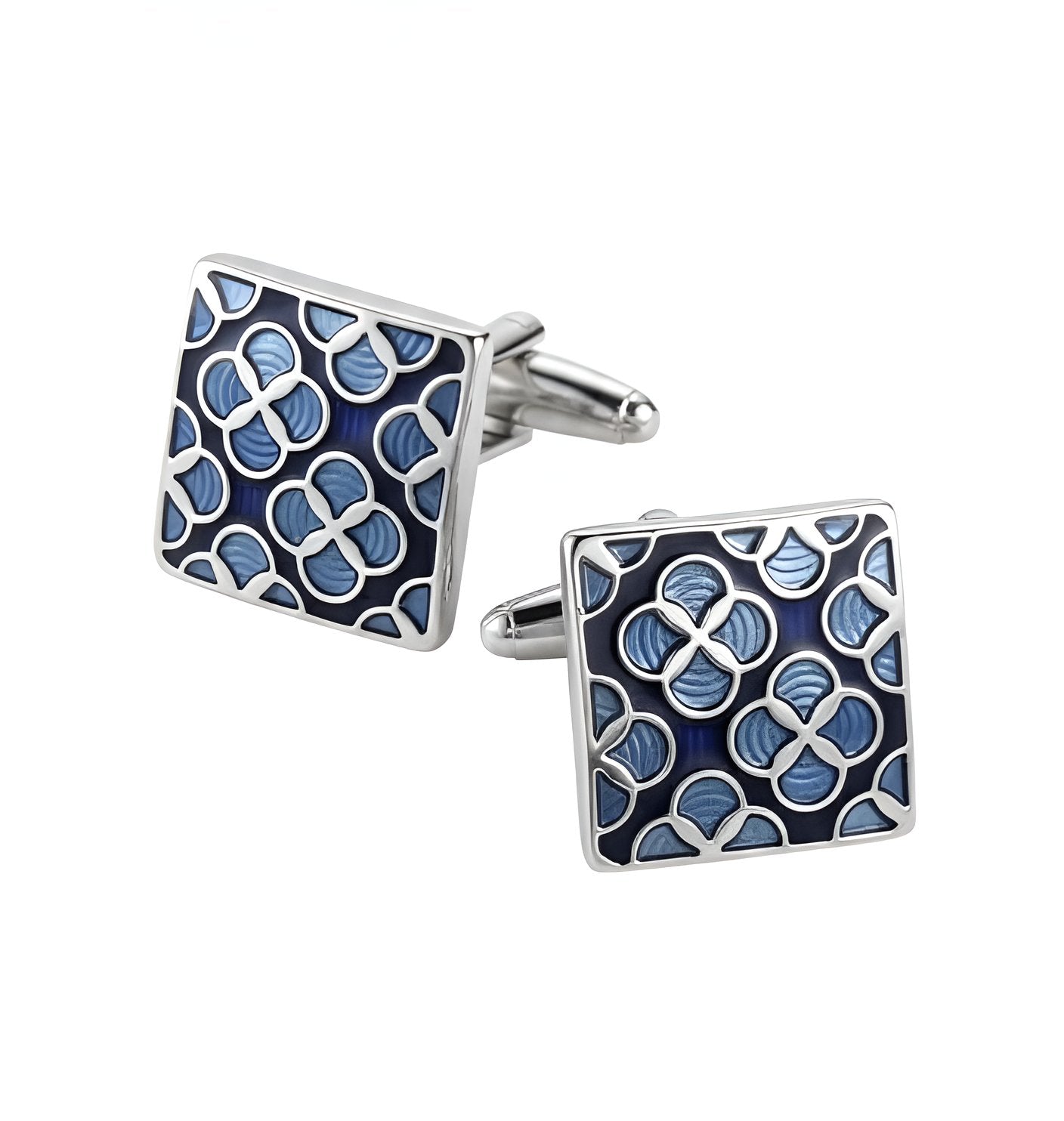 “Blue Crest Mosaic Cufflinks”