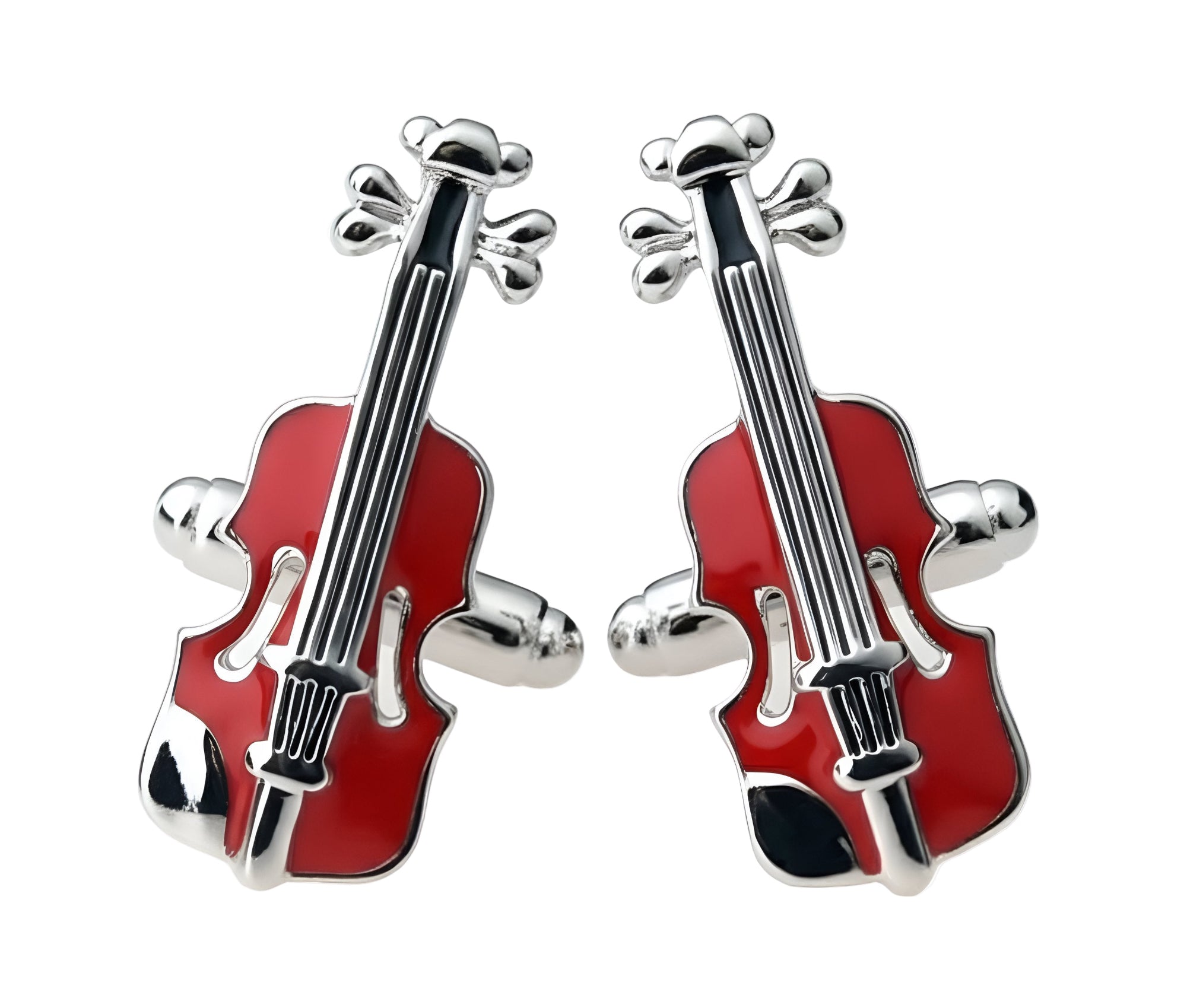 Red Violin Cufflinks — Elegance in Every Note