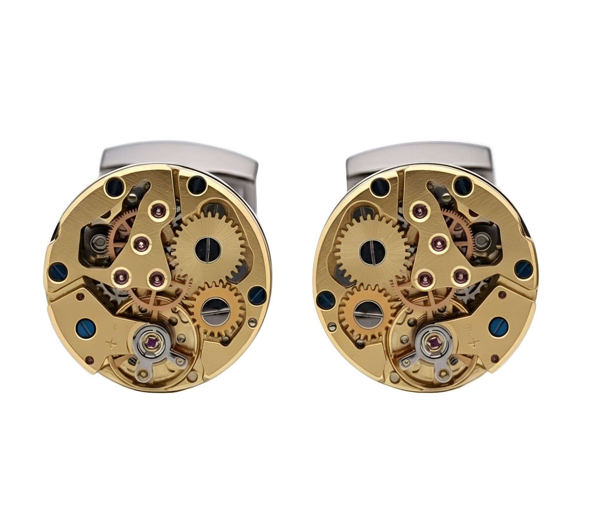 Mechanical Cufflinks – Gold / Silver Frame