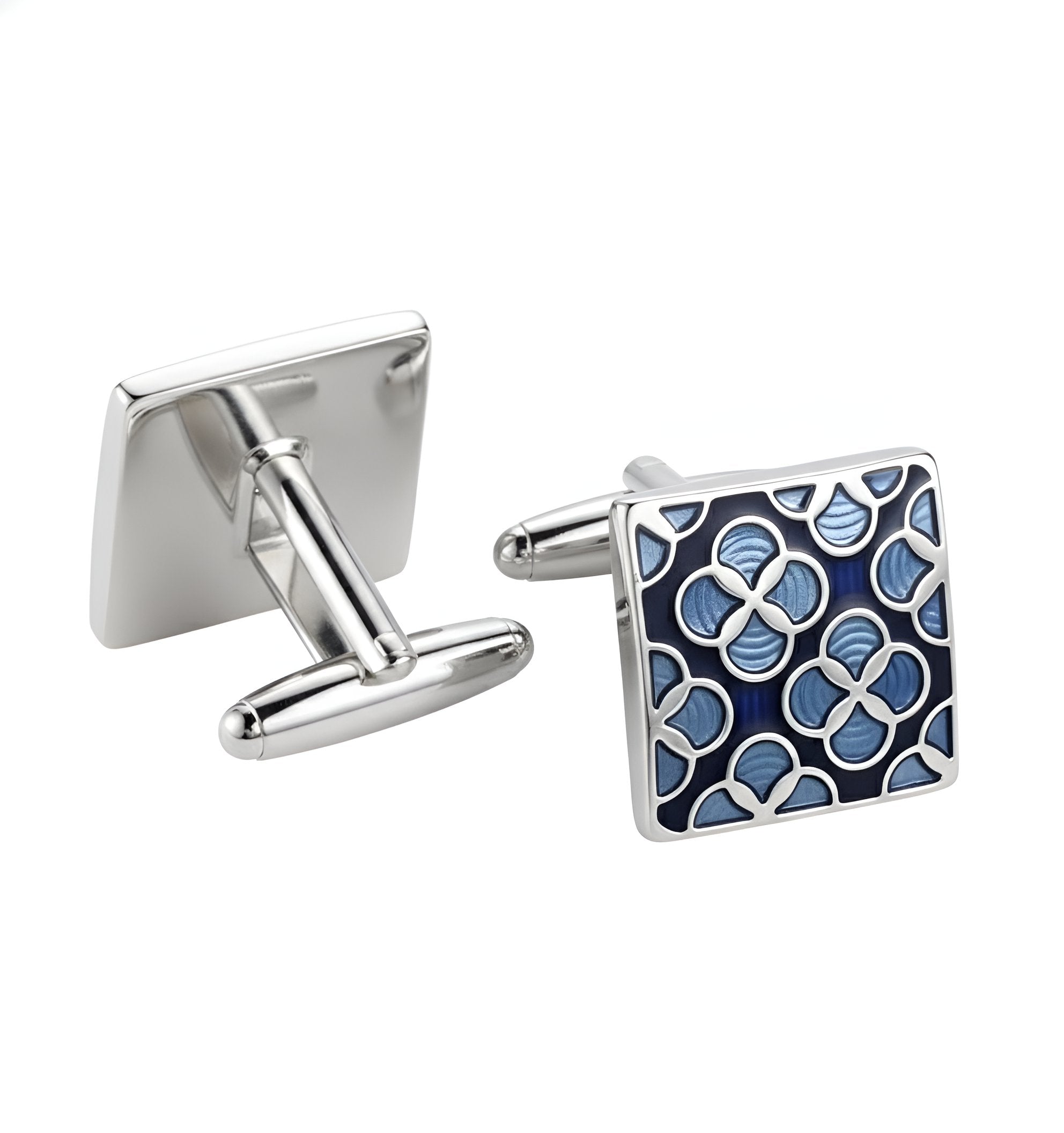 “Blue Crest Mosaic Cufflinks”