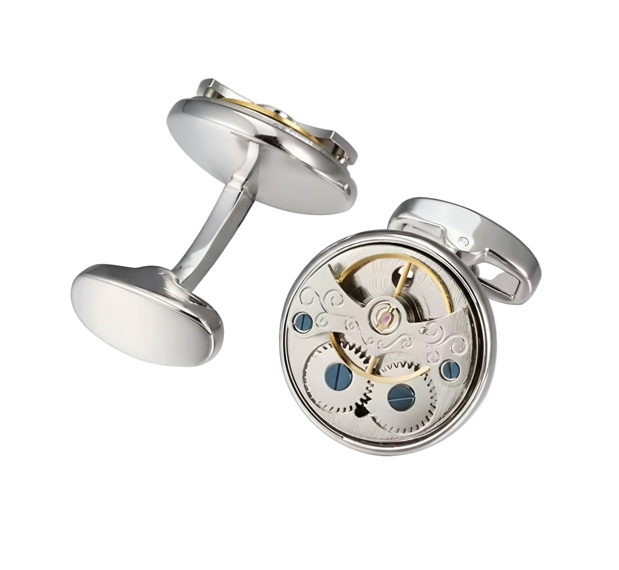 Mechanical Movement Pulse Cufflinks - Silver
