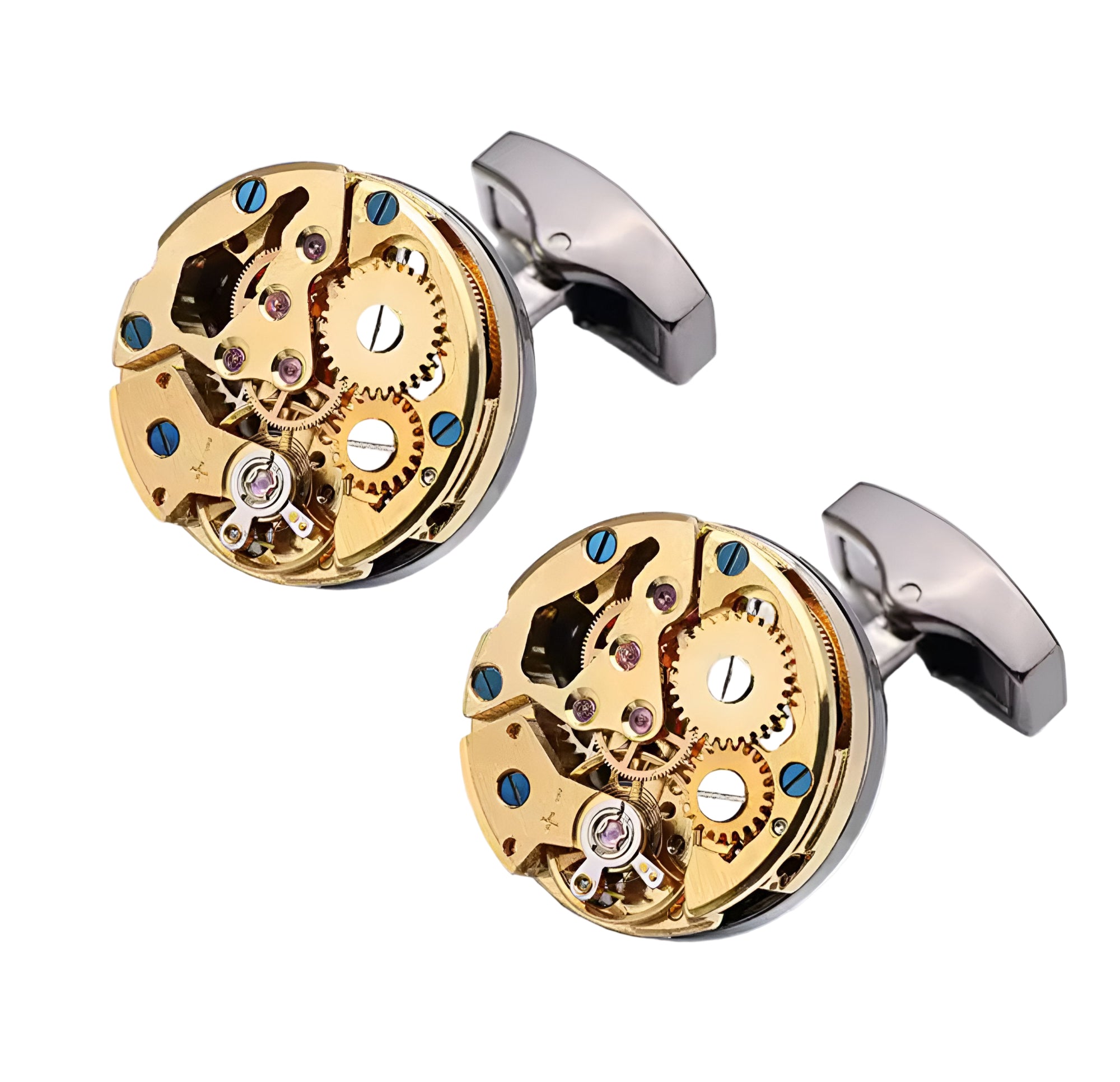 Mechanical Cufflinks – Gold / Silver Frame